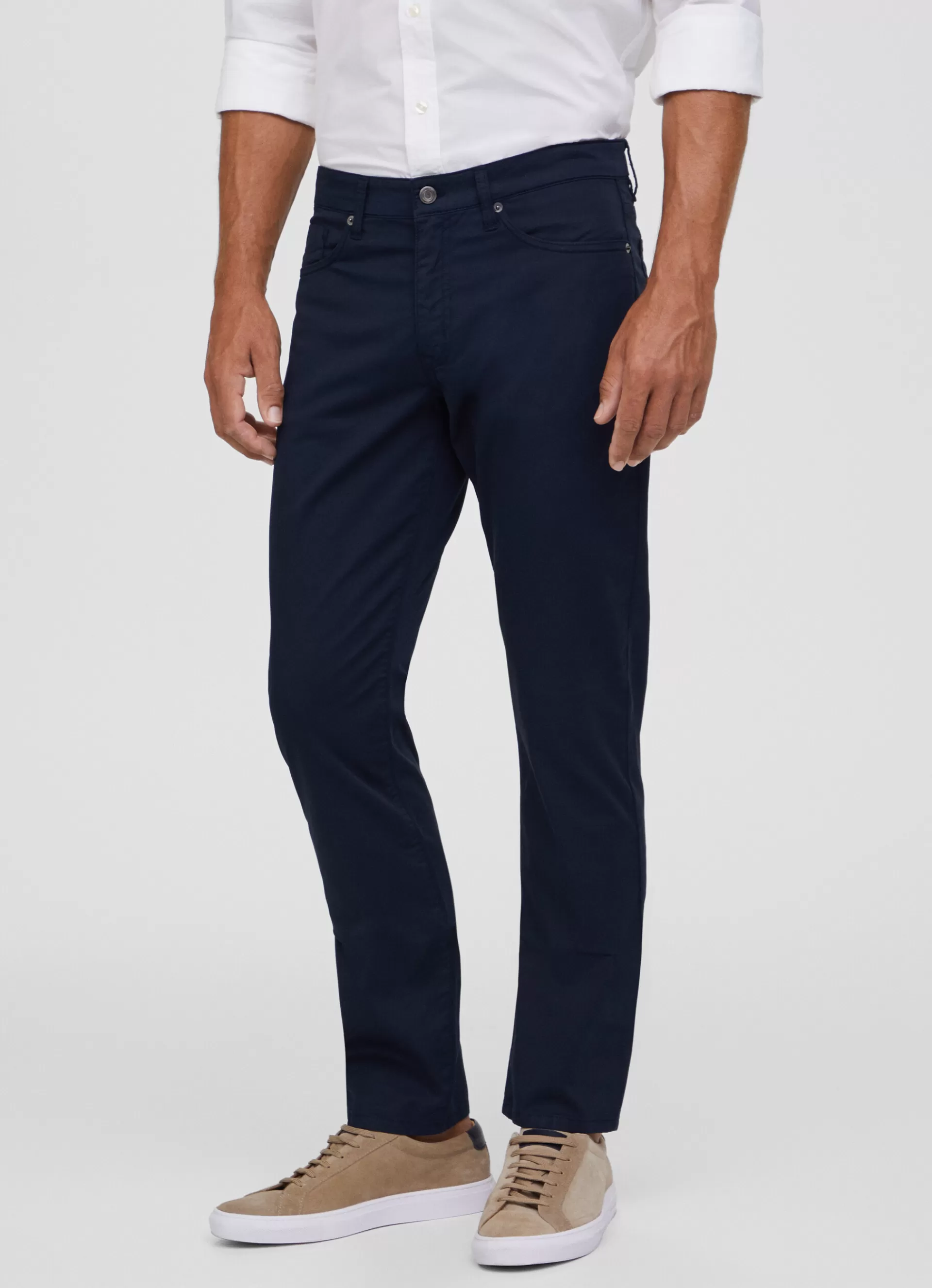 Pantalons>Façonnable Pantalon A 5 Poches En Gabardine Marine