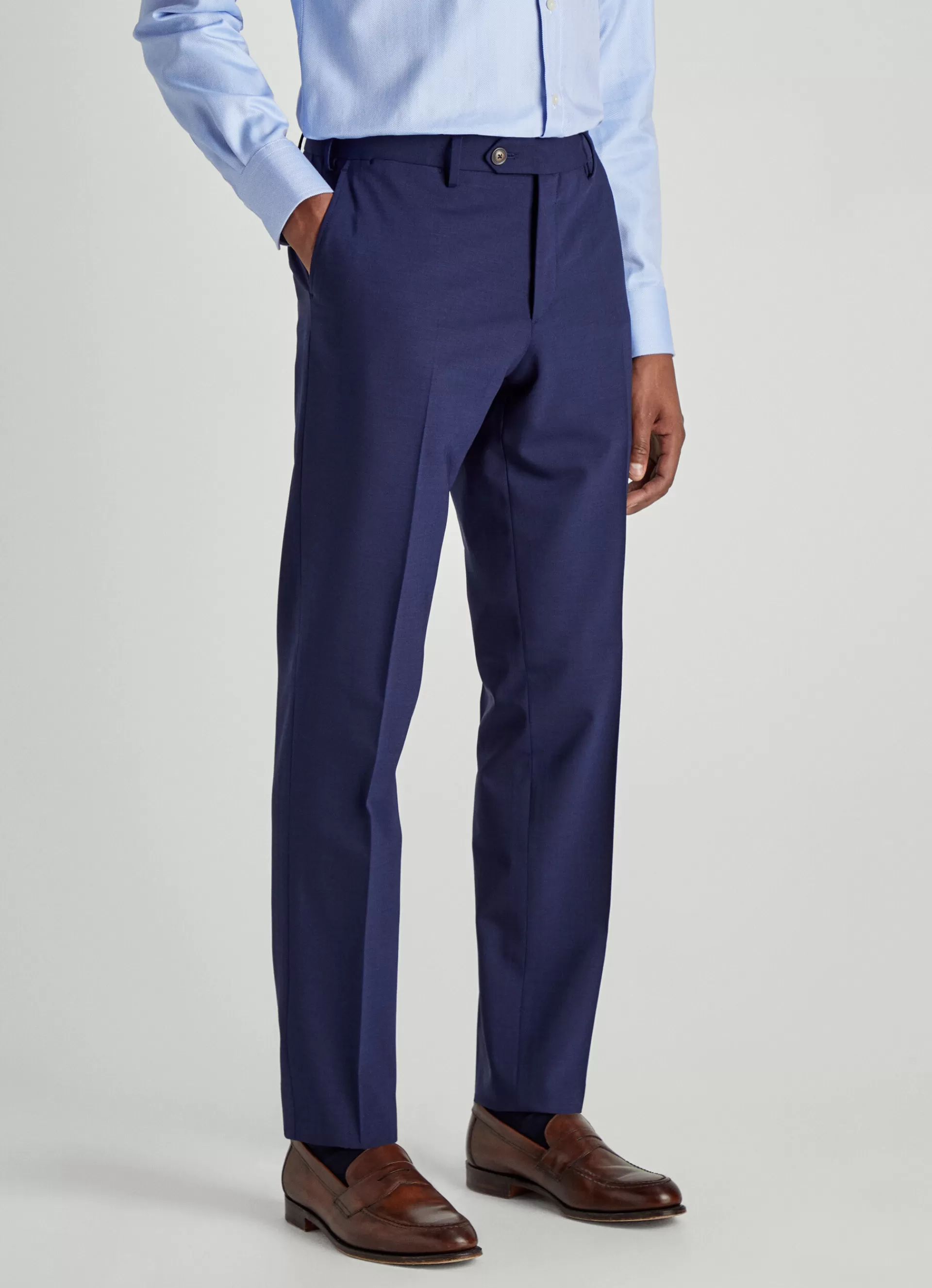 Pantalons>Façonnable Pantalon De Voyage En Laine Vierge Marine