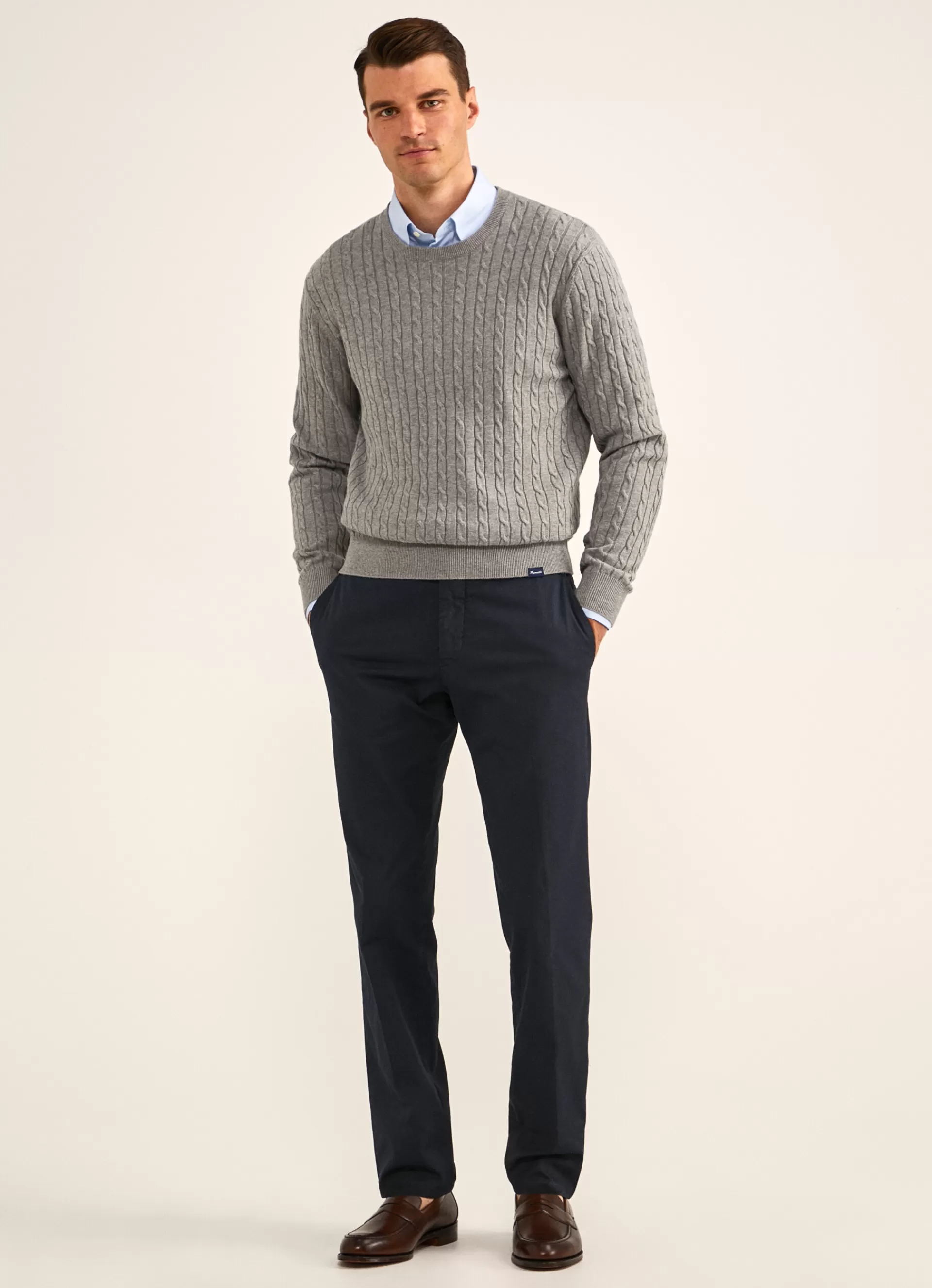 Pantalons>Façonnable Pantalon En Coton Marine