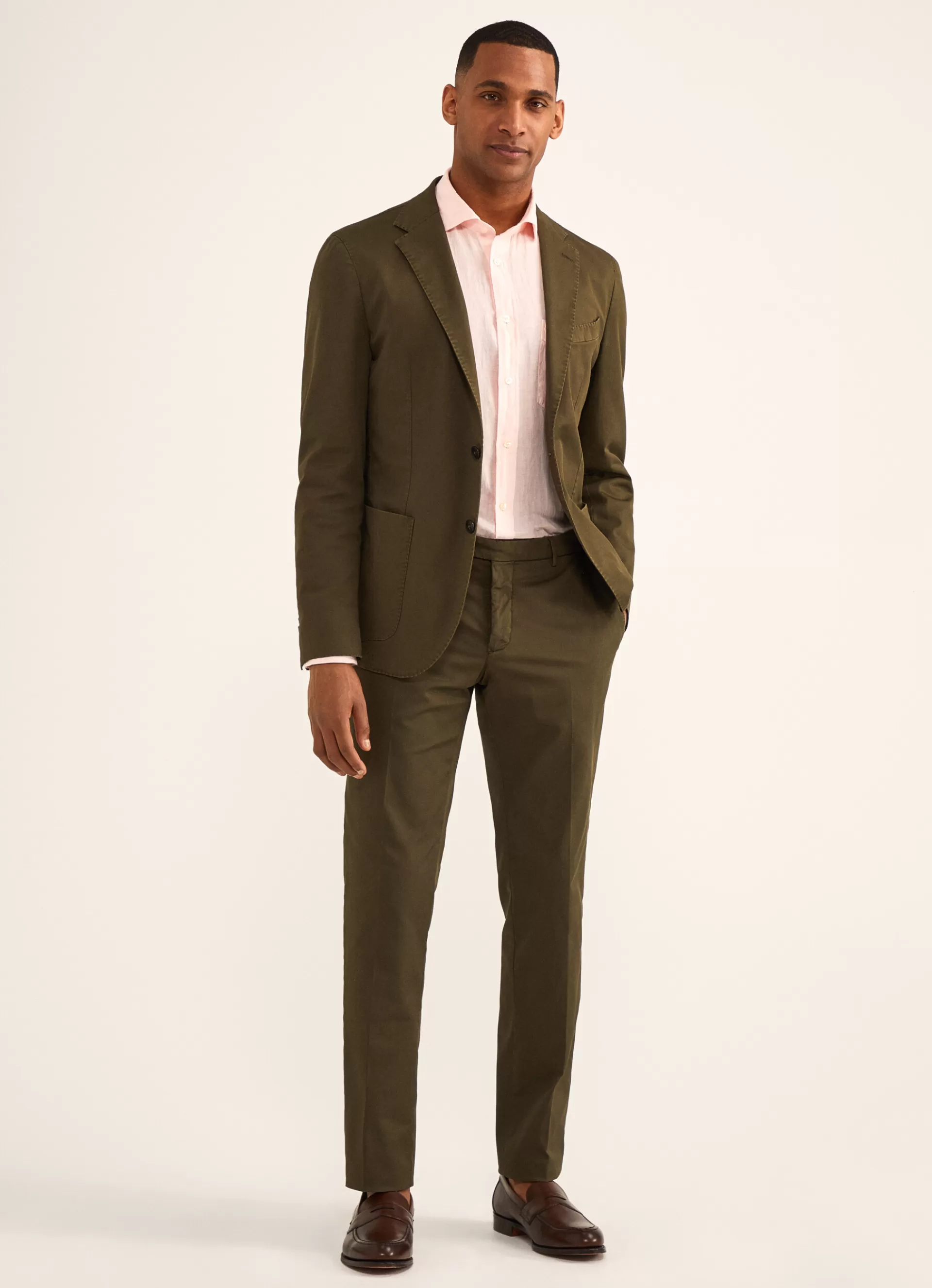 Pantalons>Façonnable Pantalon En Coton Khaki Green