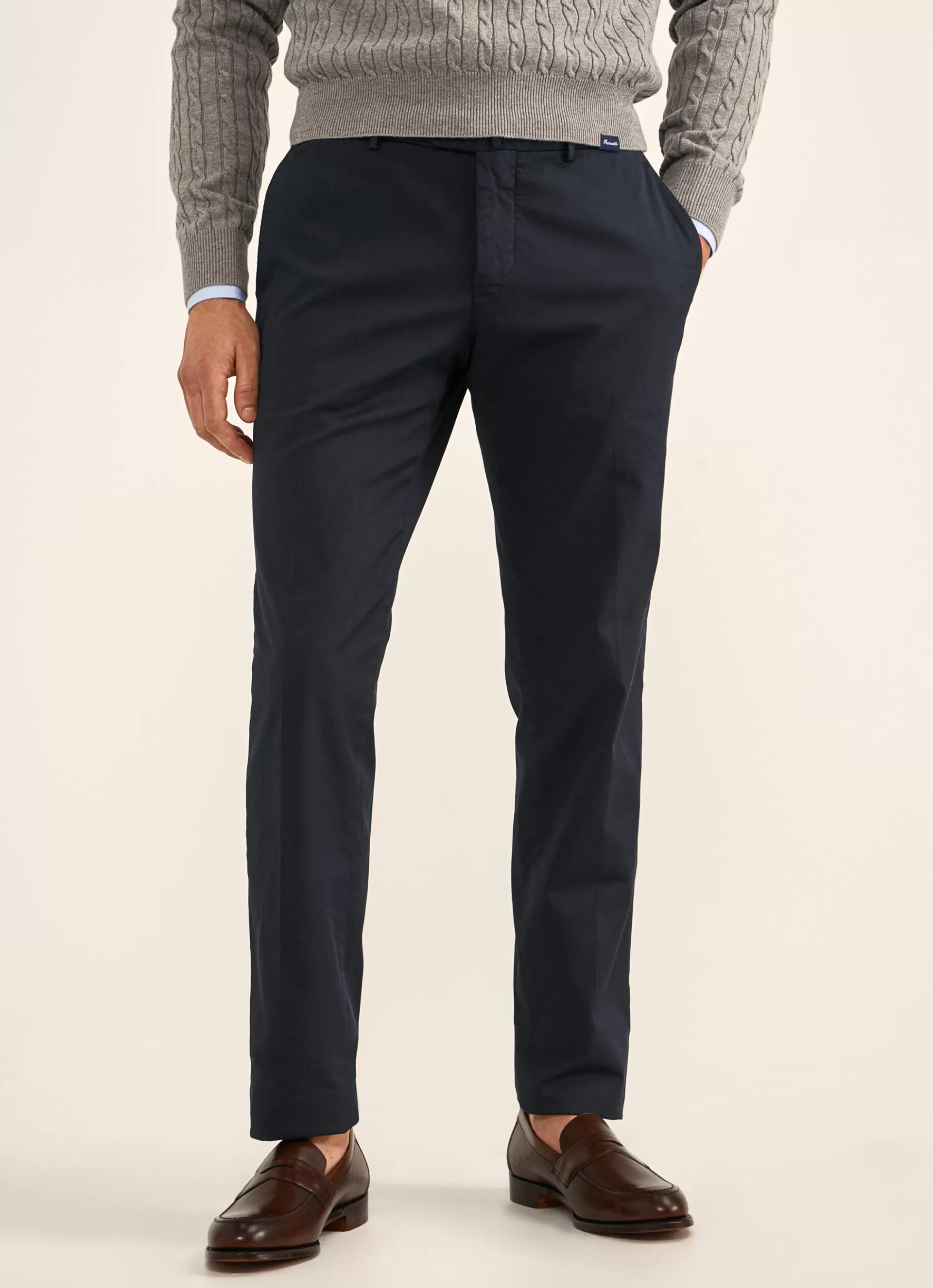 Pantalons>Façonnable Pantalon En Coton Marine