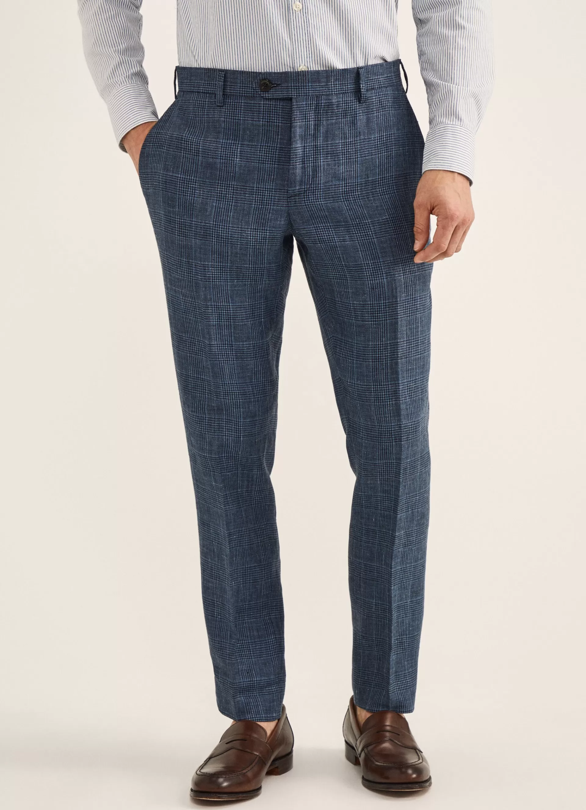 Pantalons>Façonnable Pantalon Prince De Galles Dk Blu Marl