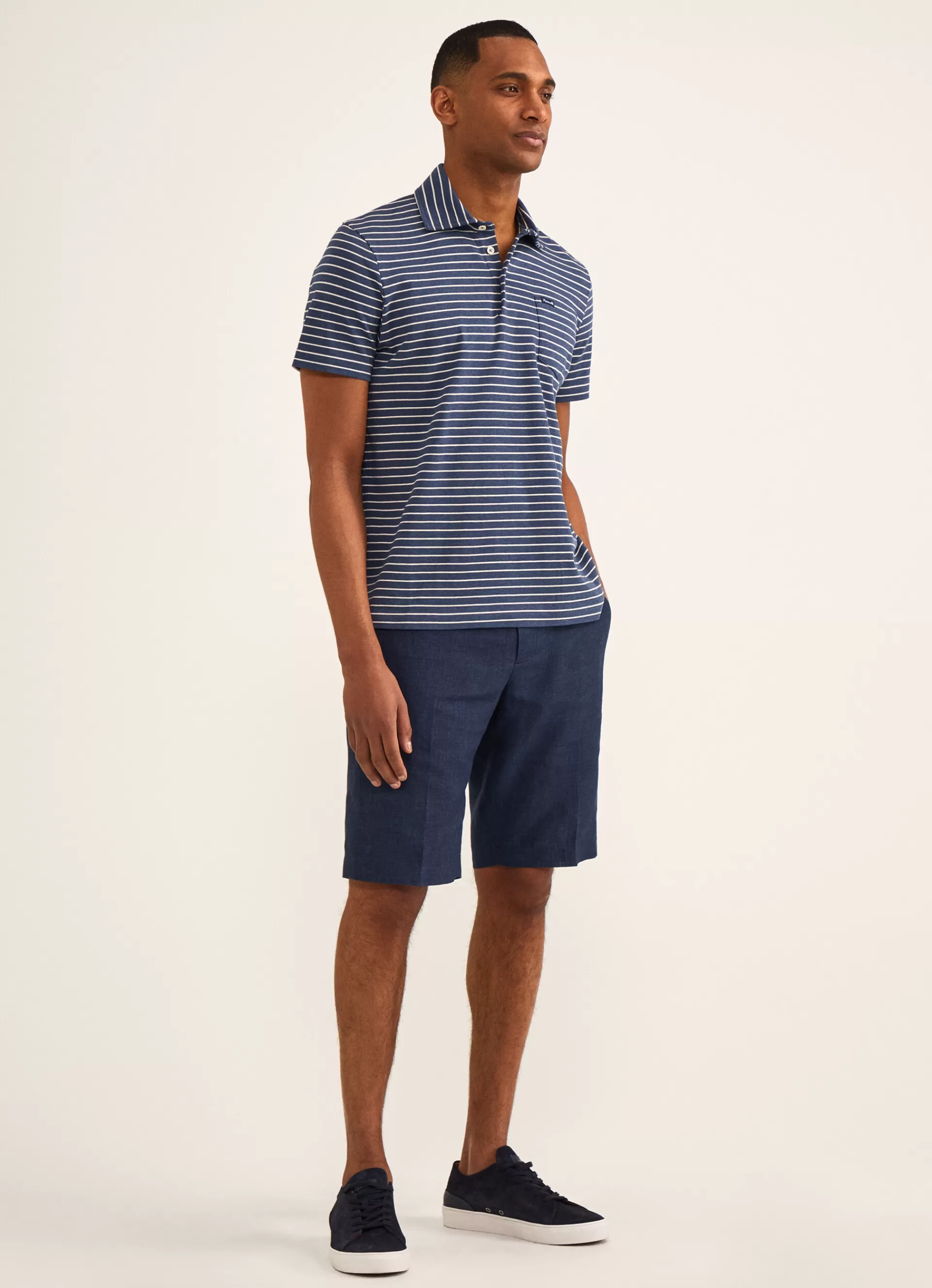Polos>Façonnable Polo A Rayures Blue/White