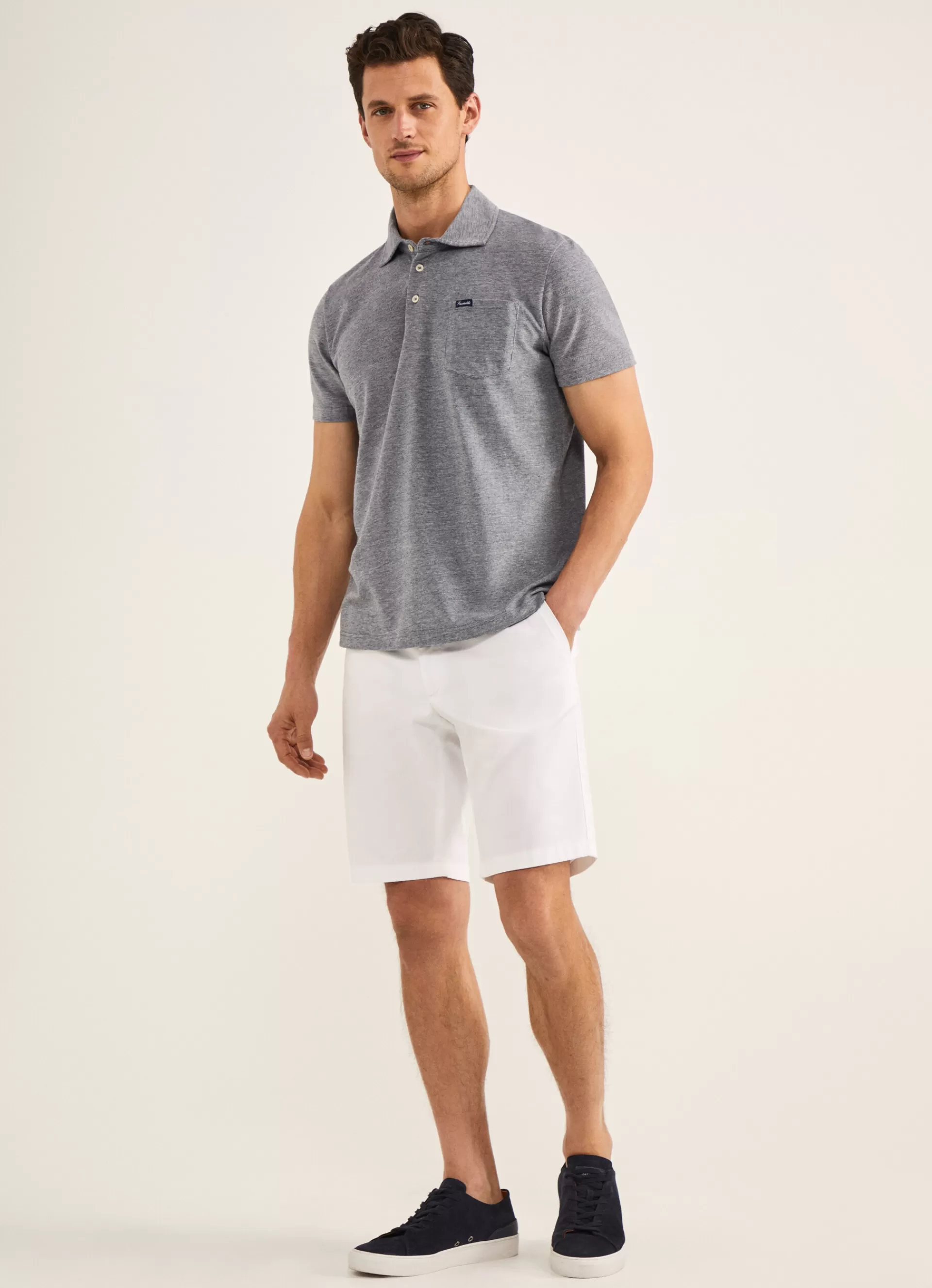 Polos>Façonnable Polo En Coton Melange Pop Blue