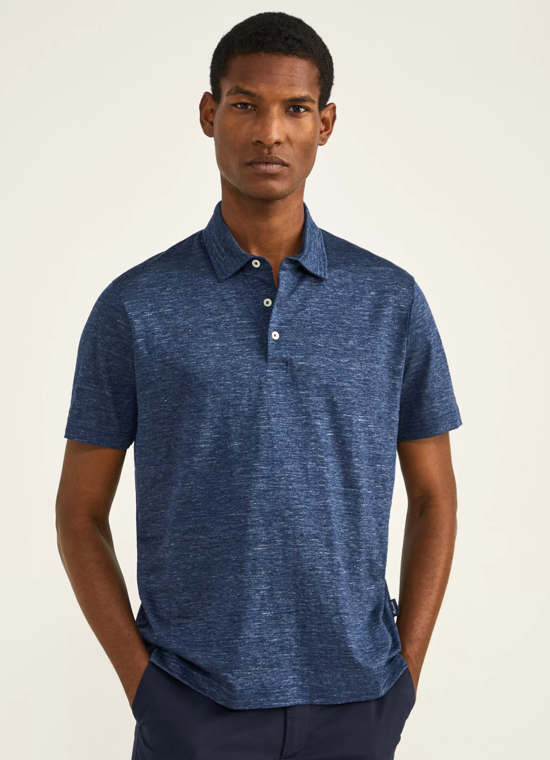 Lin>Façonnable Polo En Lin Pop Blue