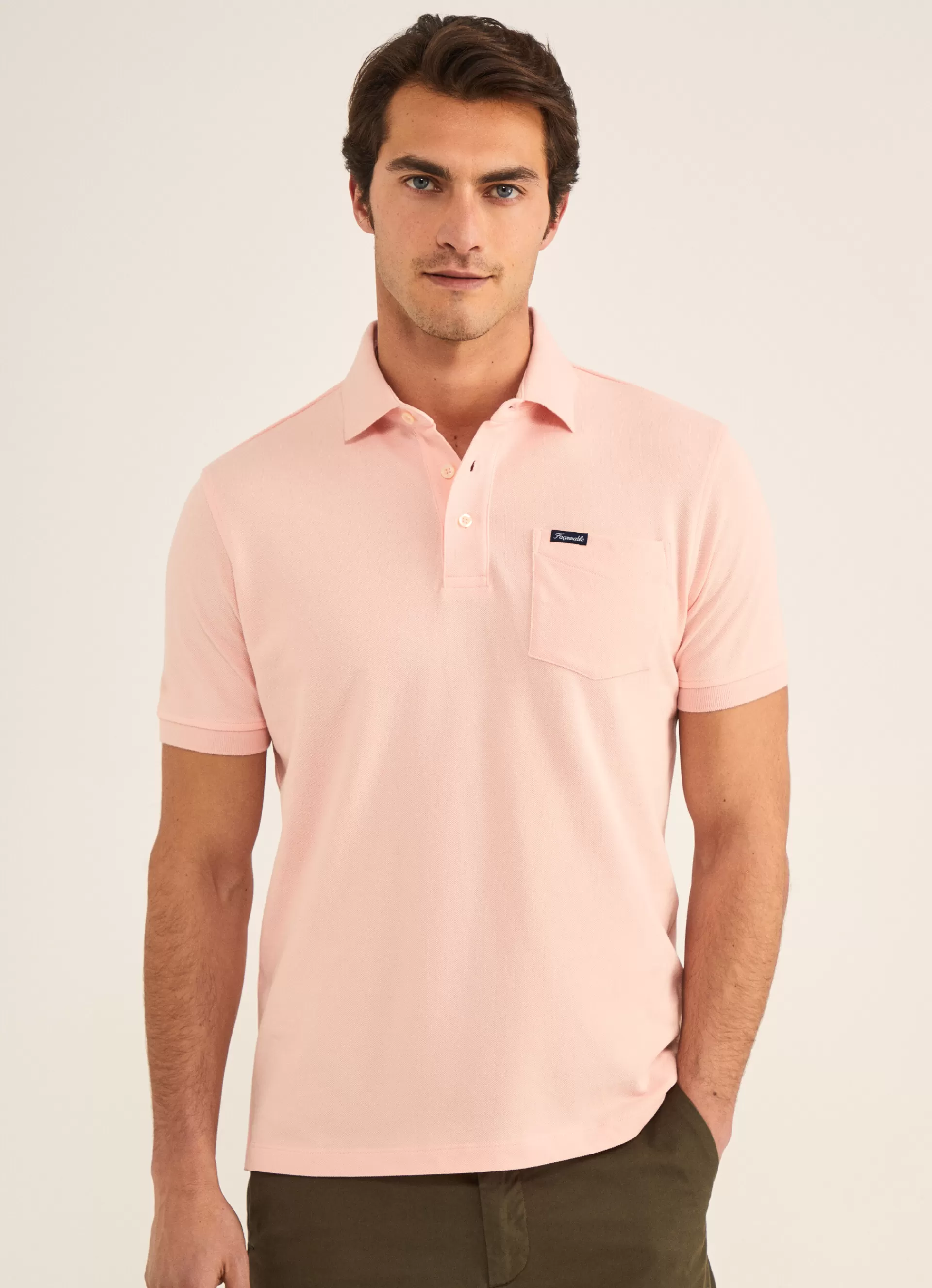 Polos>Façonnable Polo En Pique Pink