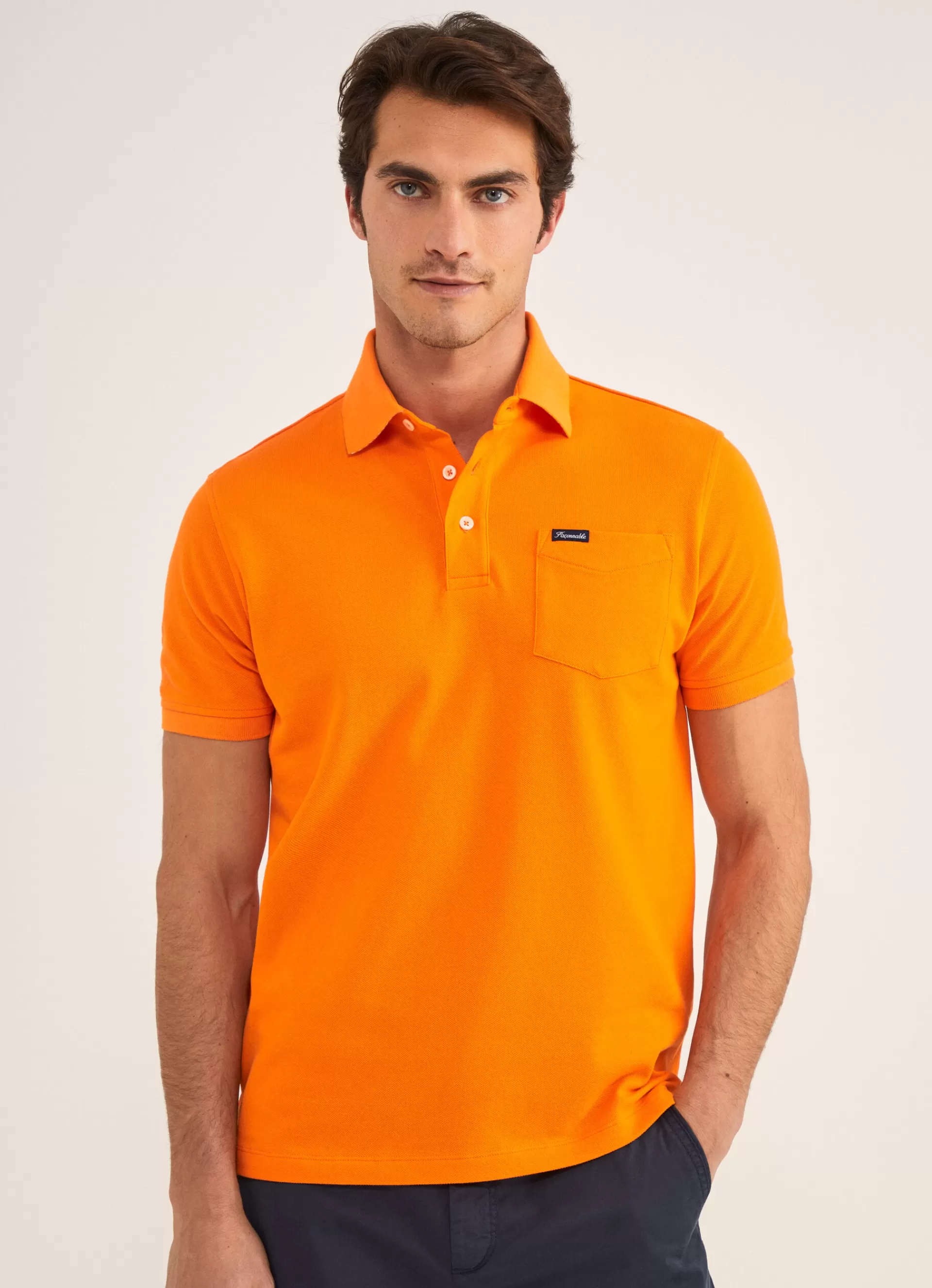 Polos>Façonnable Polo En Pique Pop Orange