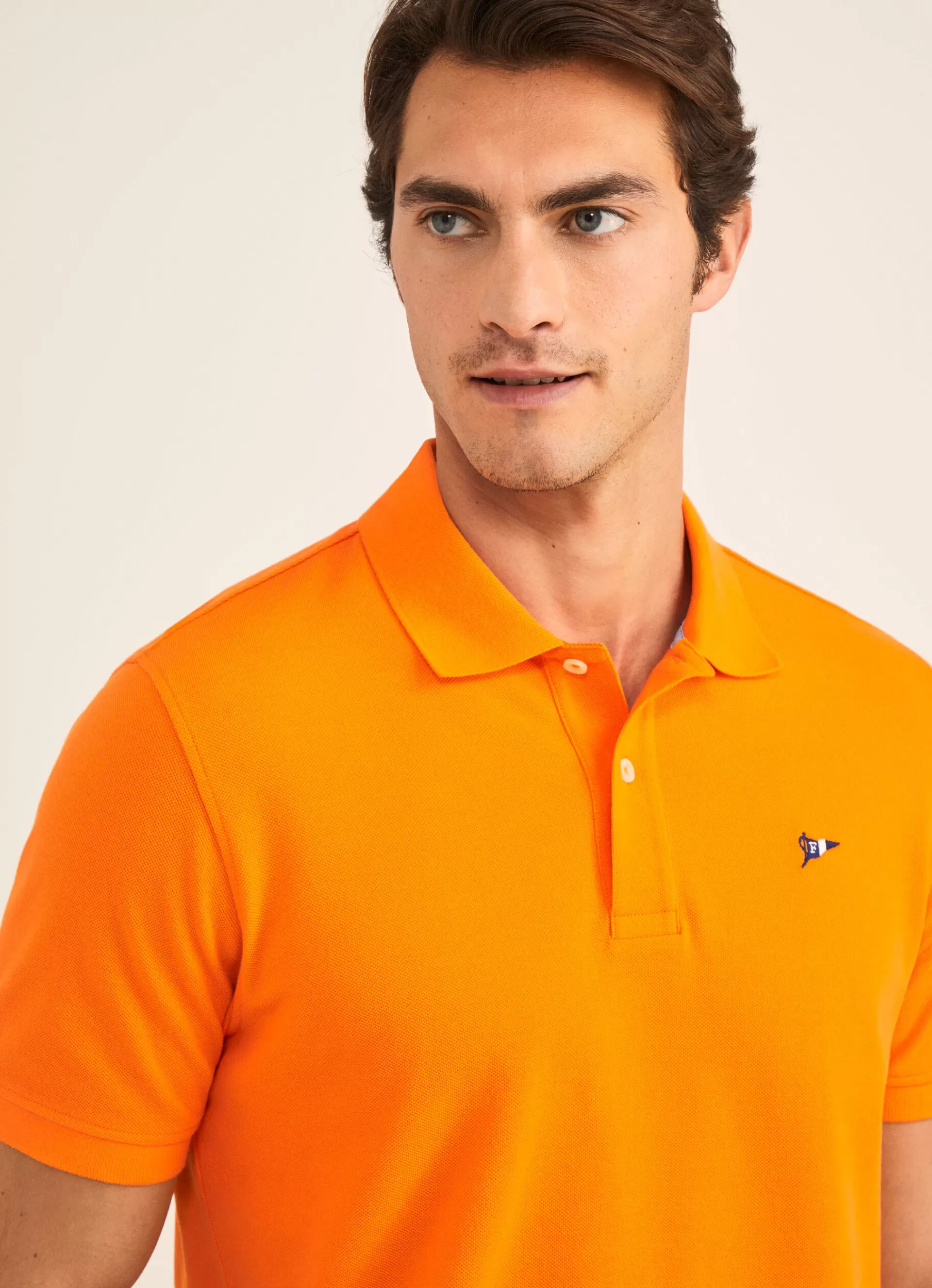 Polos>Façonnable Polo En Pique Pop Orange