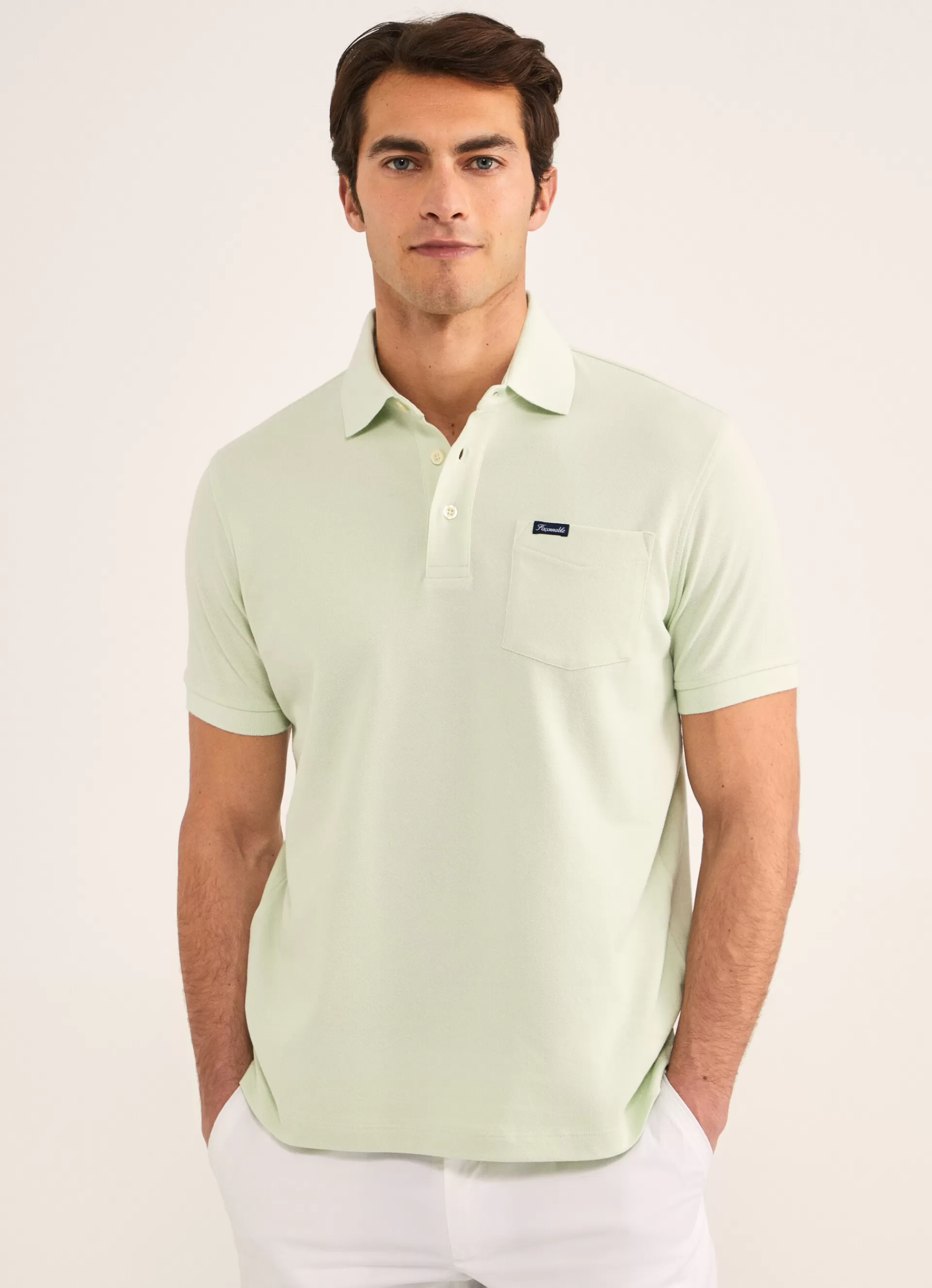 Polos>Façonnable Polo En Pique Light Green