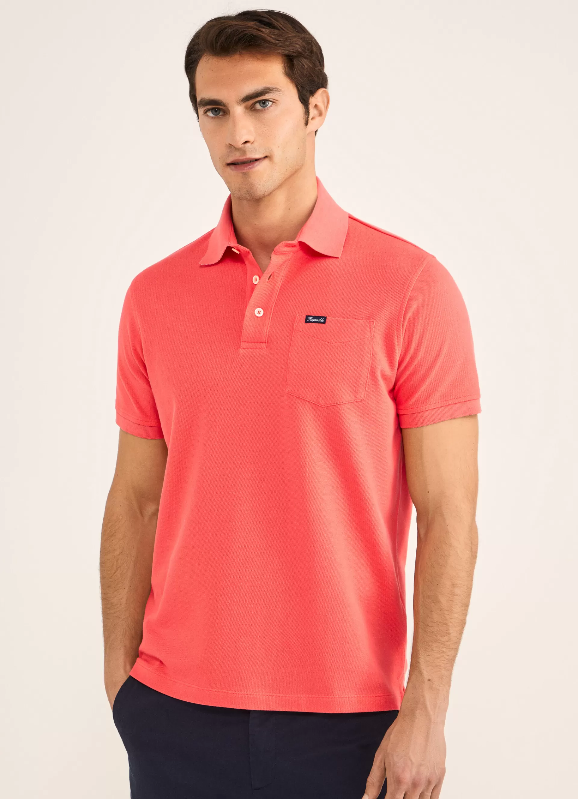 Polos>Façonnable Polo En Pique Hibiscus