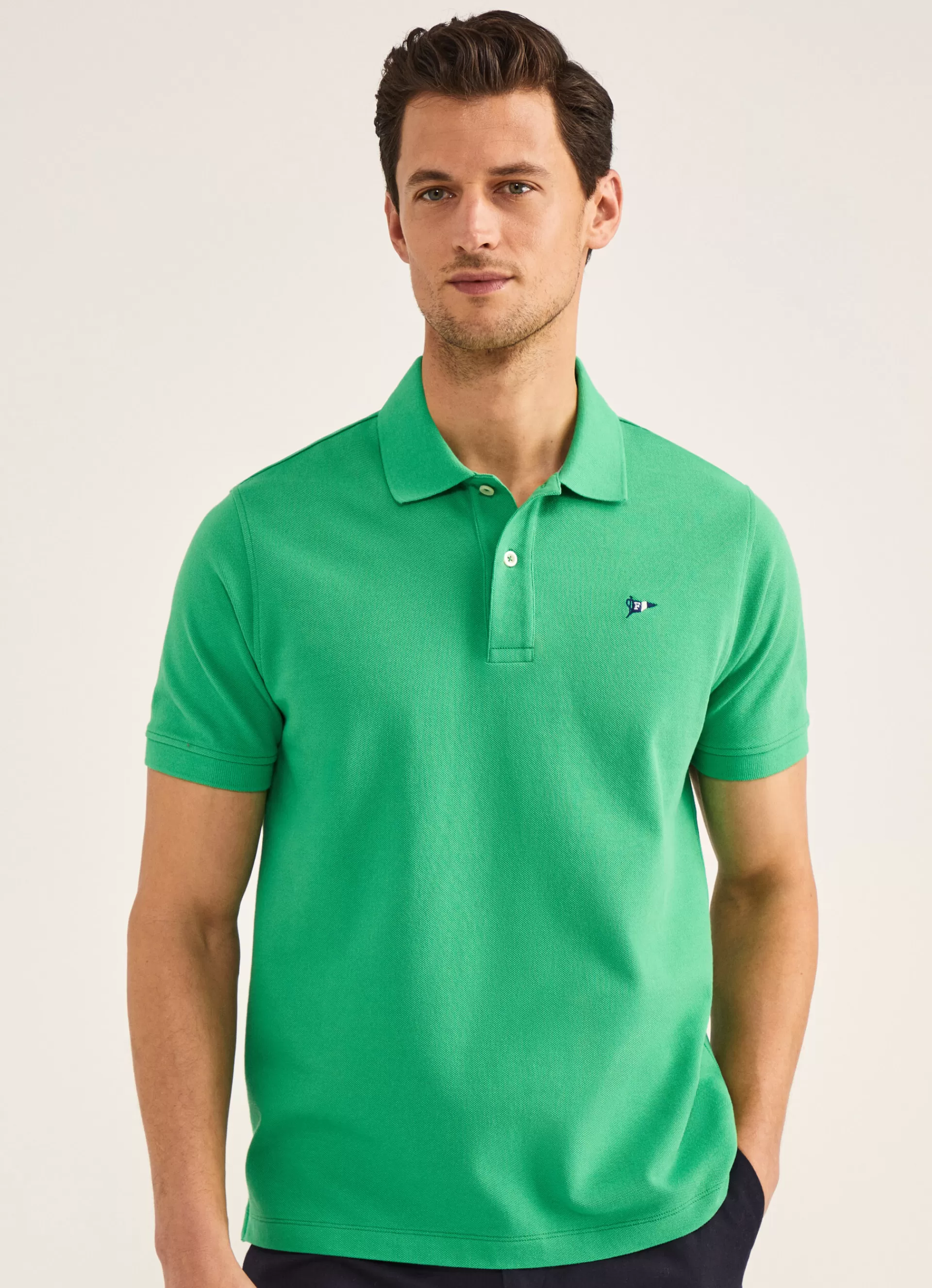 Polos>Façonnable Polo En Pique Bright Green