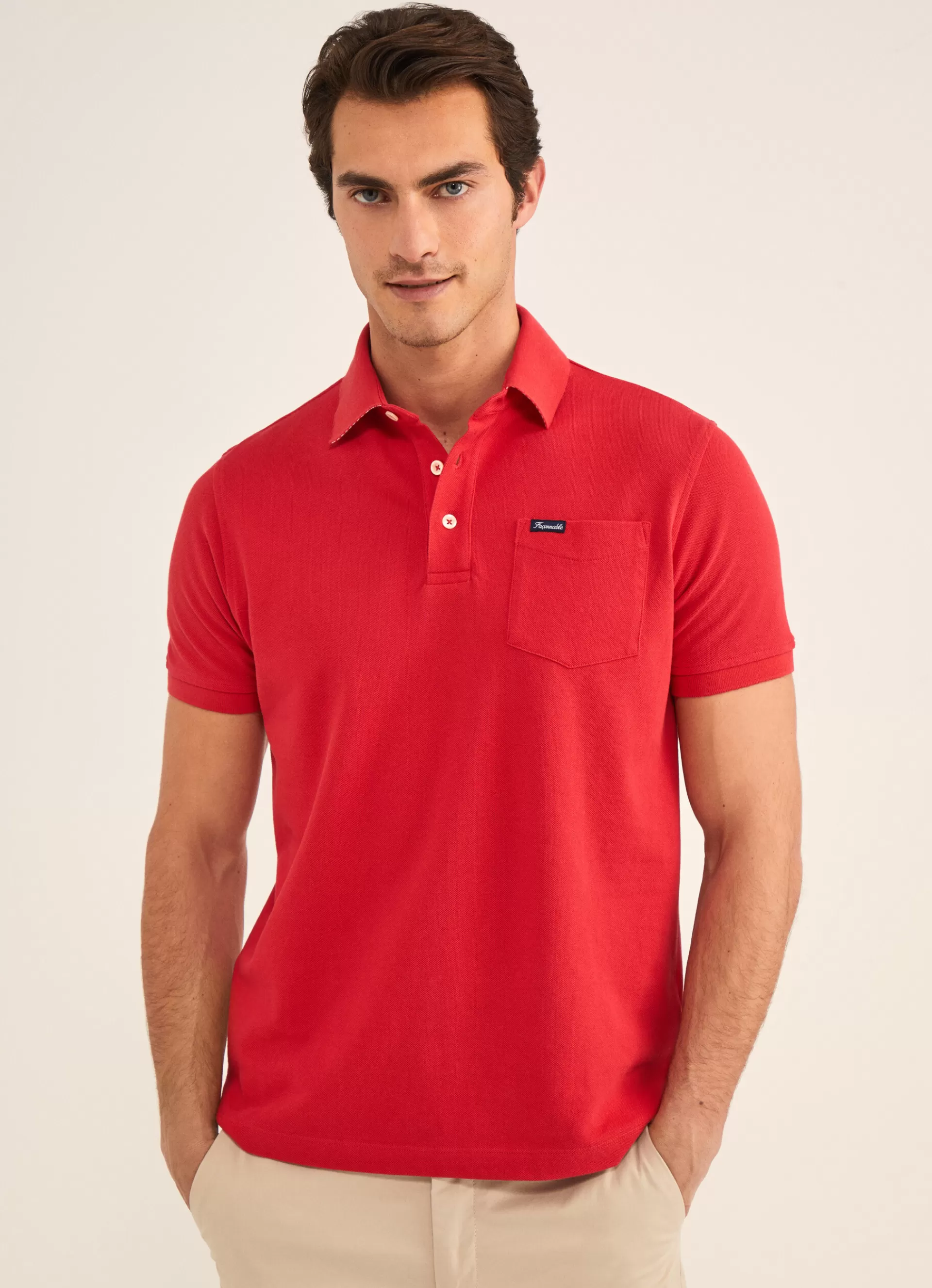 Polos>Façonnable Polo En Pique Mars Red