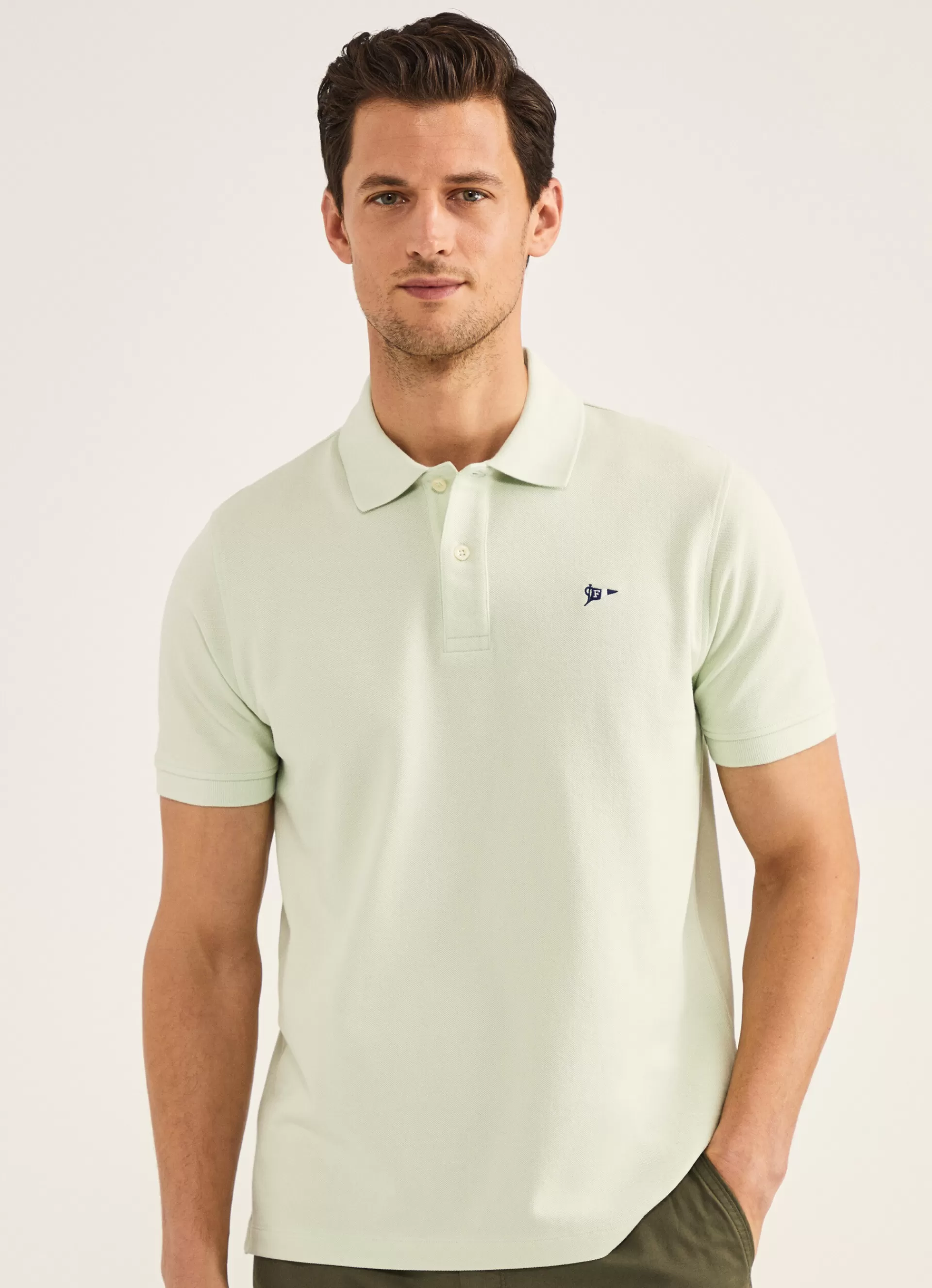 Polos>Façonnable Polo En Pique Light Green