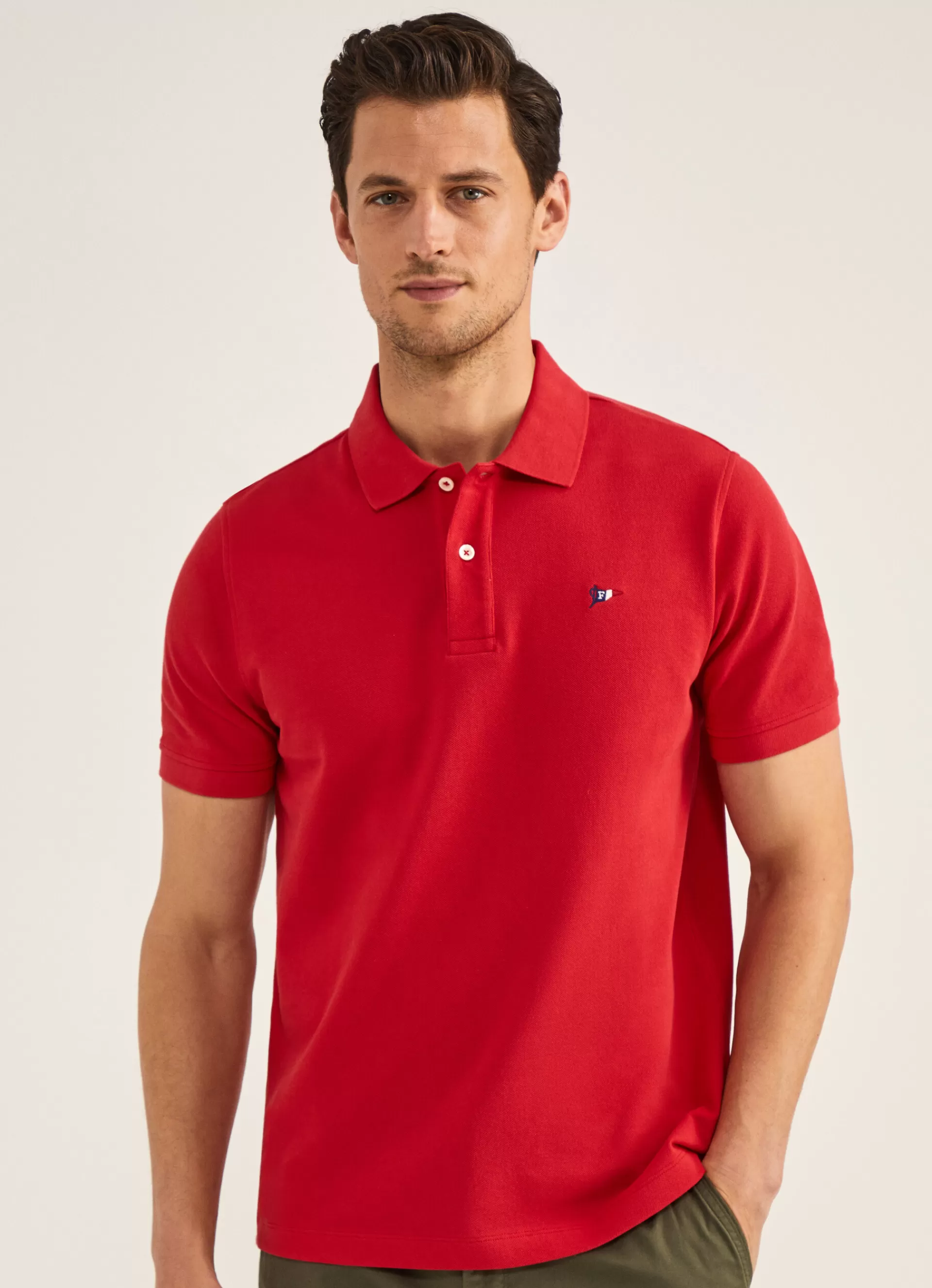 Polos>Façonnable Polo En Pique Mars Red