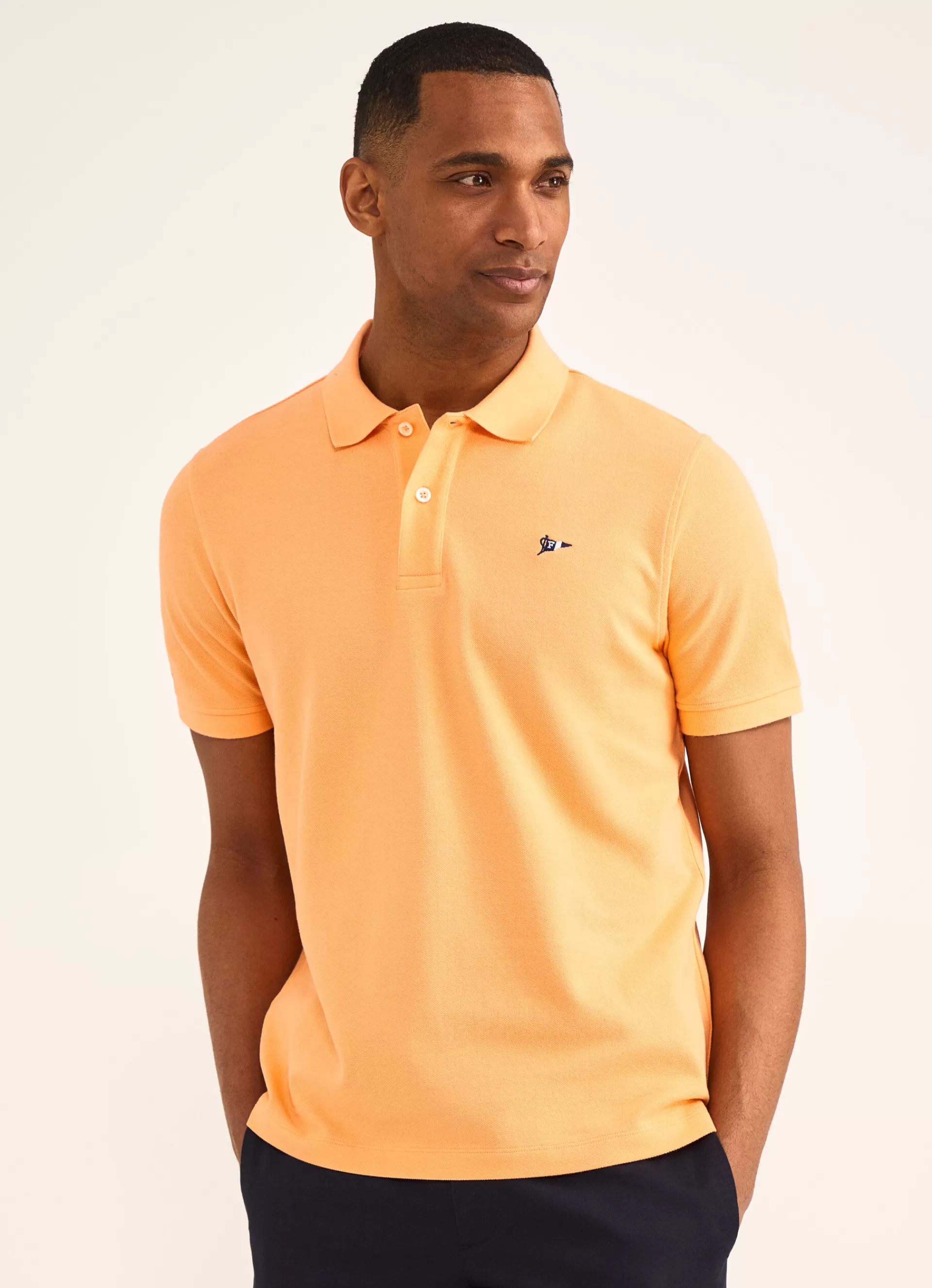 Polos>Façonnable Polo En Pique Acid Orange