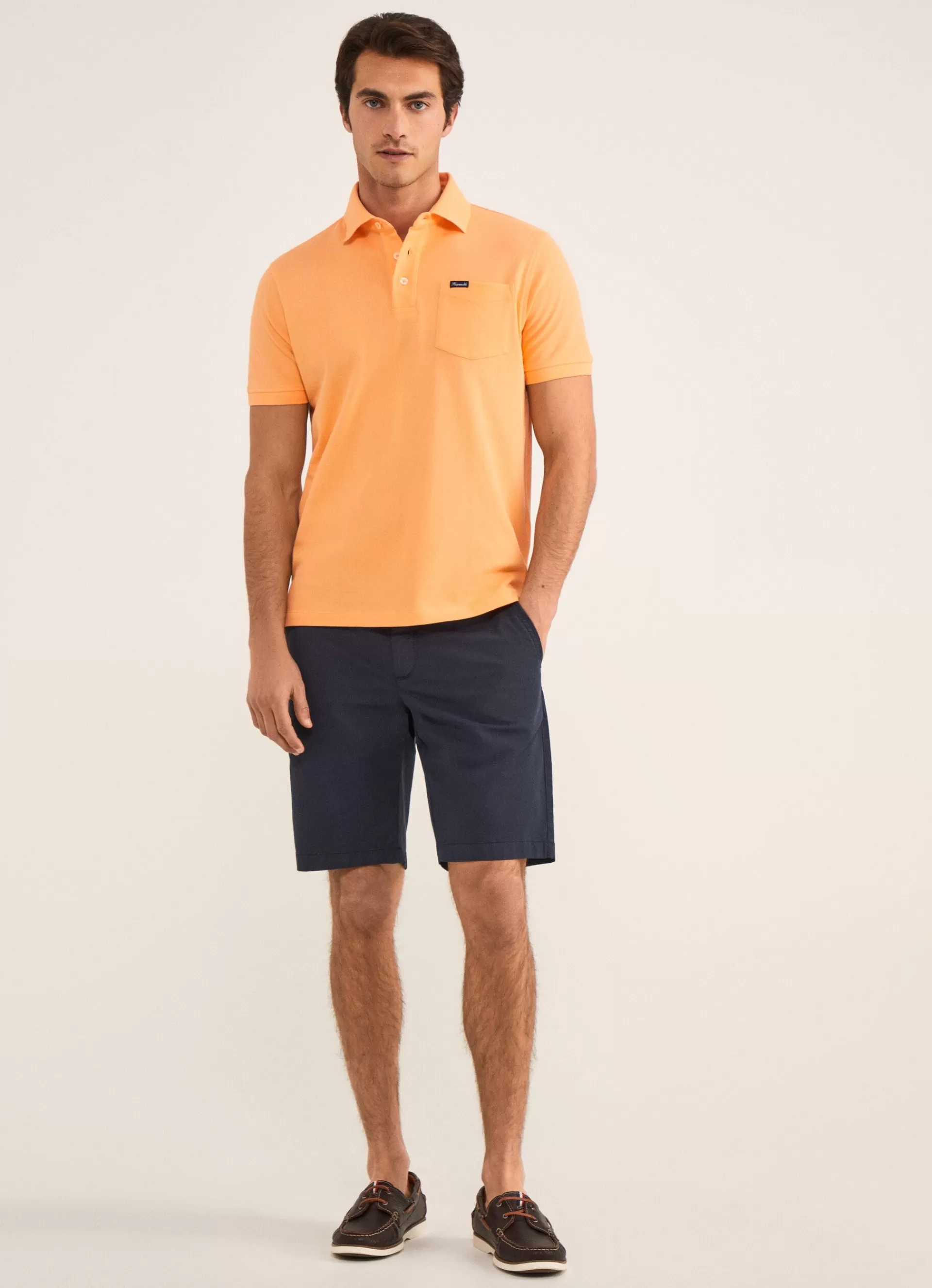 Polos>Façonnable Polo En Pique Acid Orange
