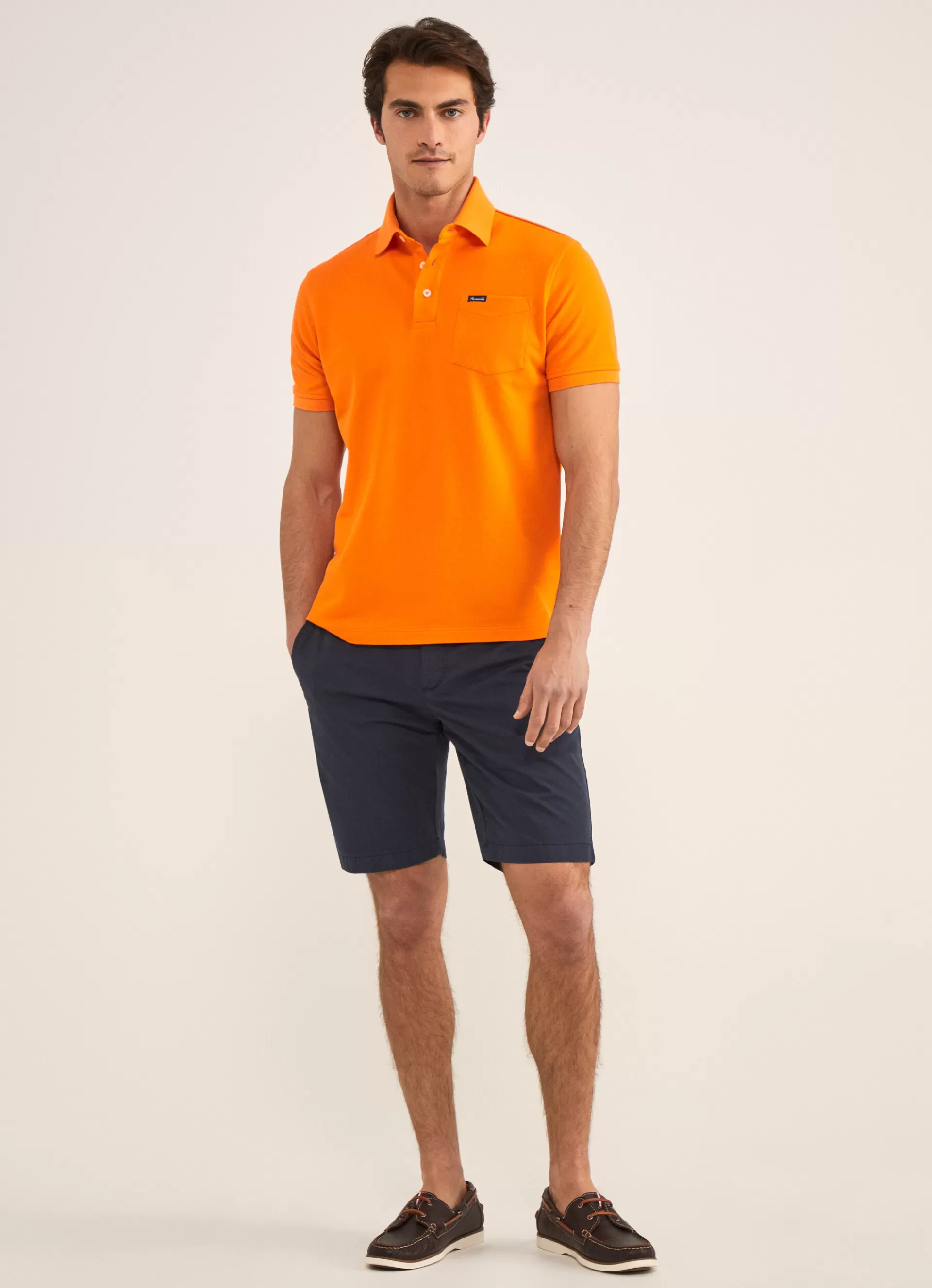 Polos>Façonnable Polo En Pique Pop Orange