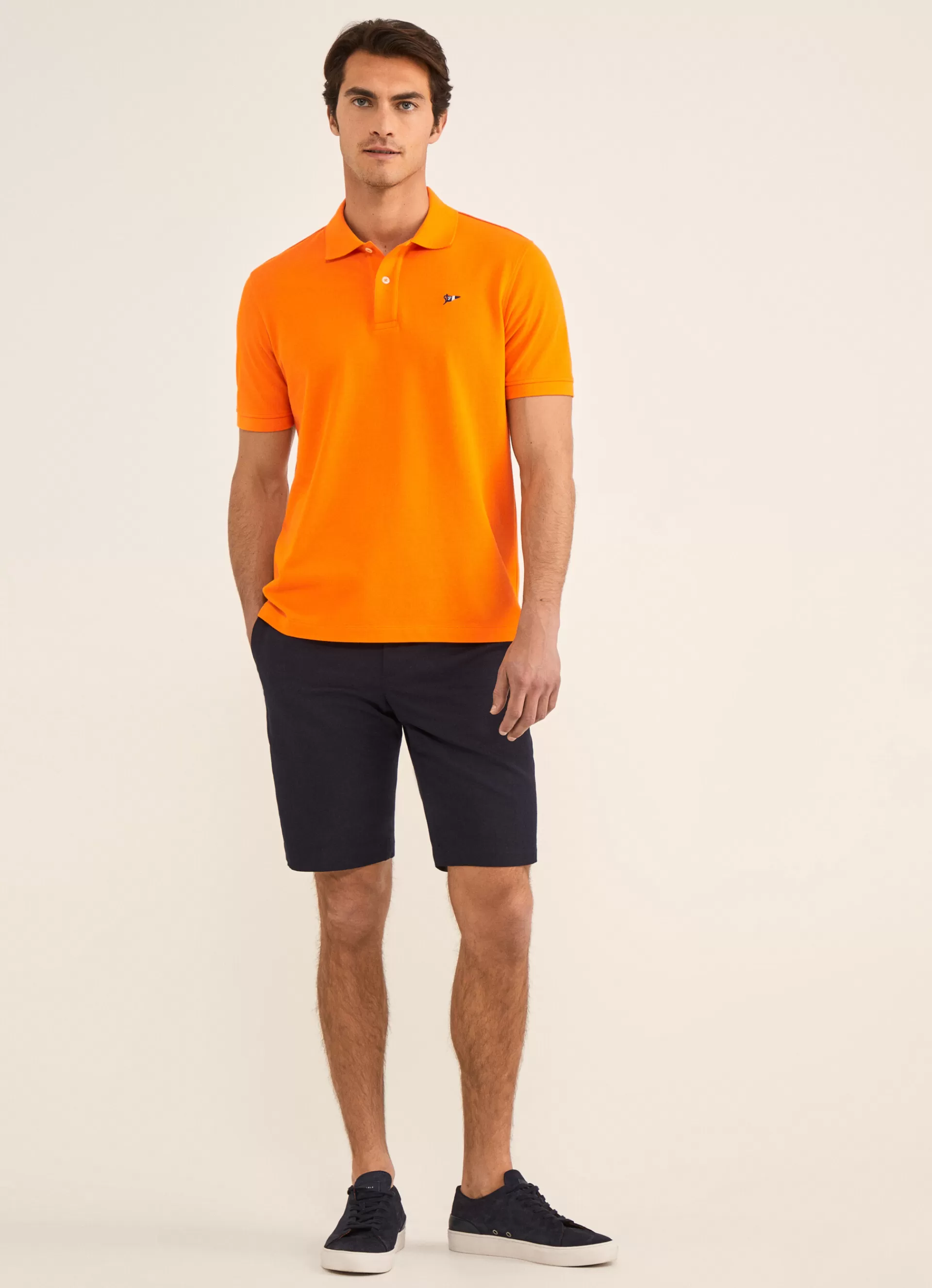 Polos>Façonnable Polo En Pique Pop Orange
