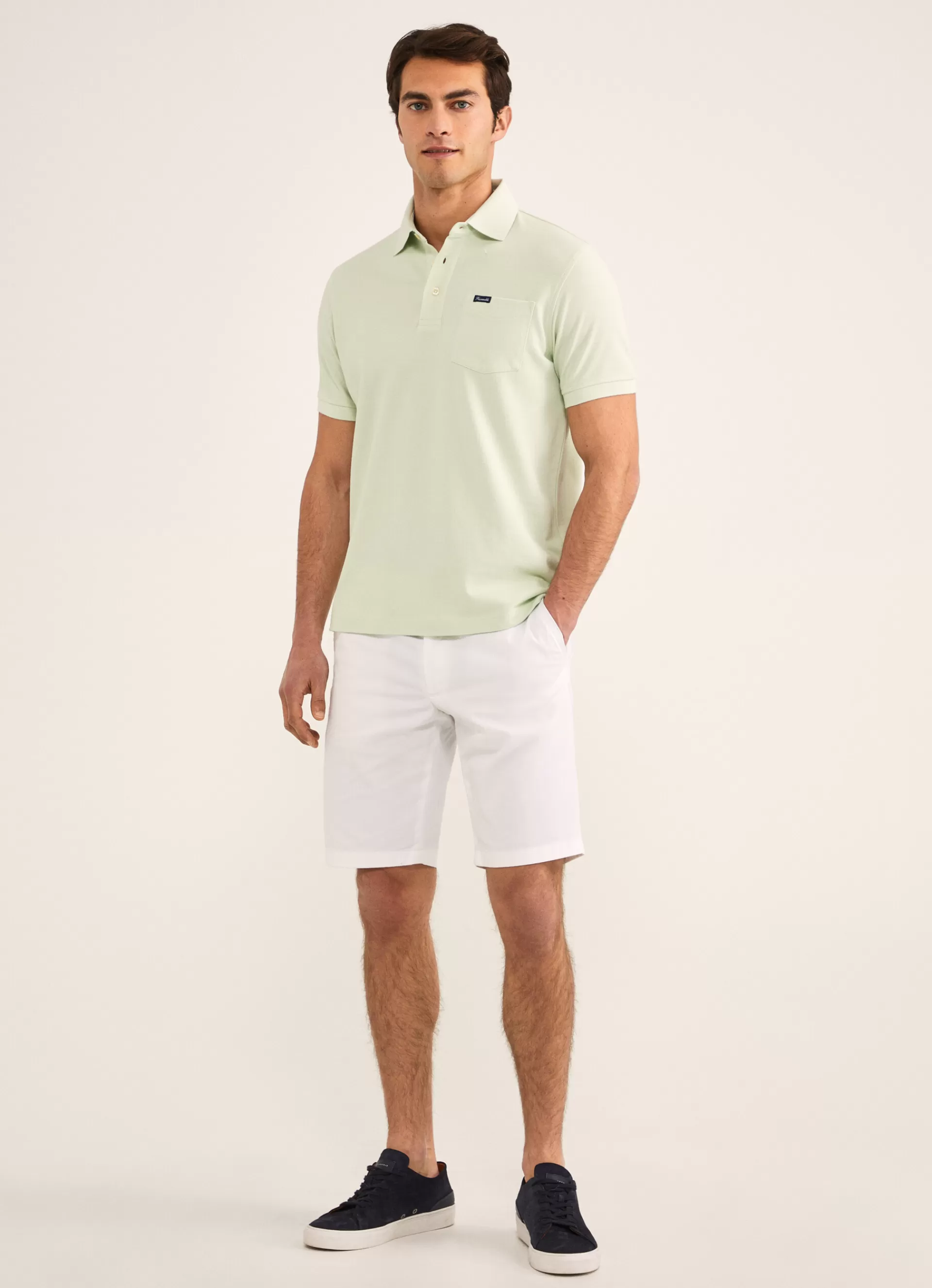 Polos>Façonnable Polo En Pique Light Green