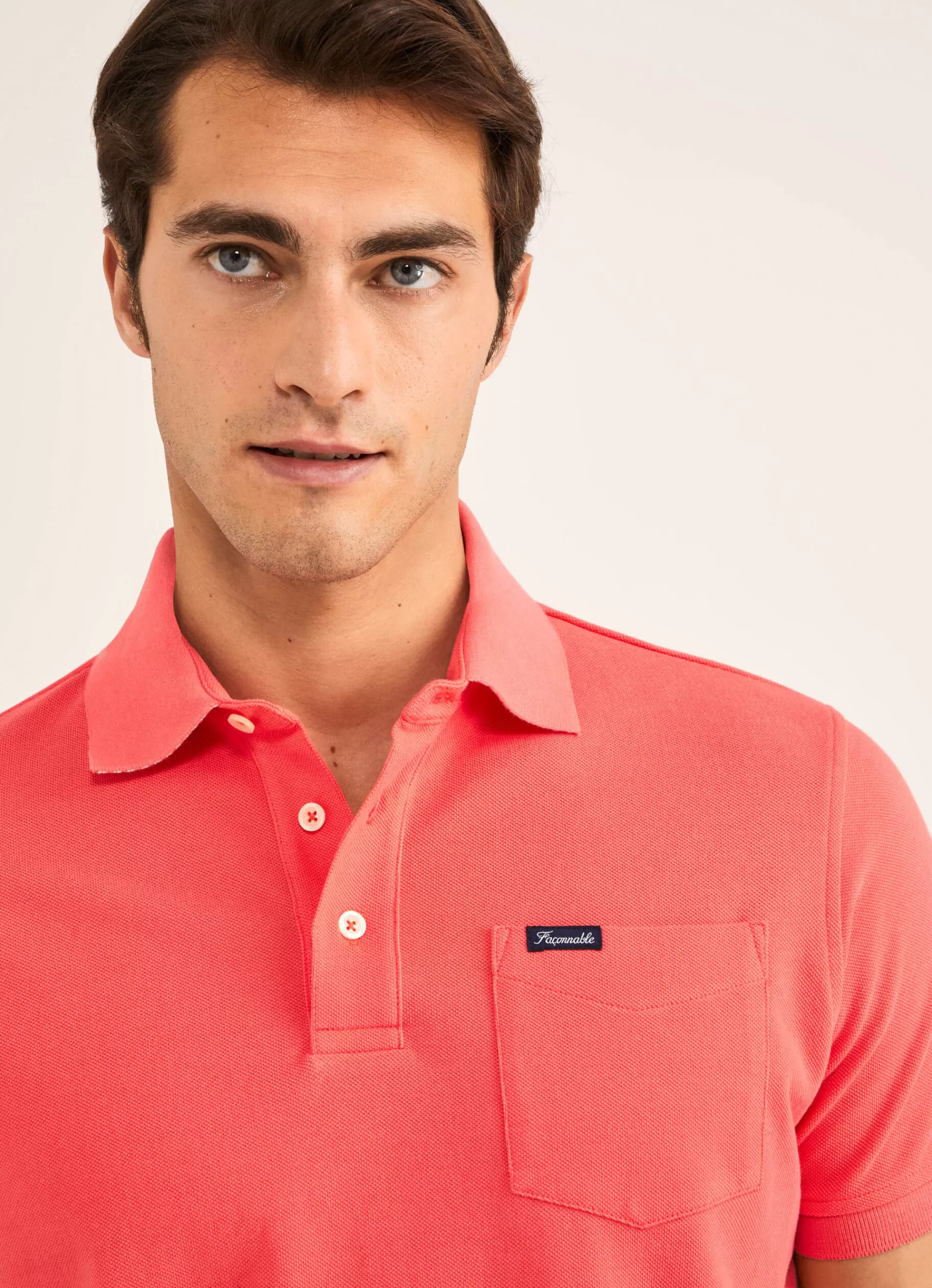 Polos>Façonnable Polo En Pique Hibiscus