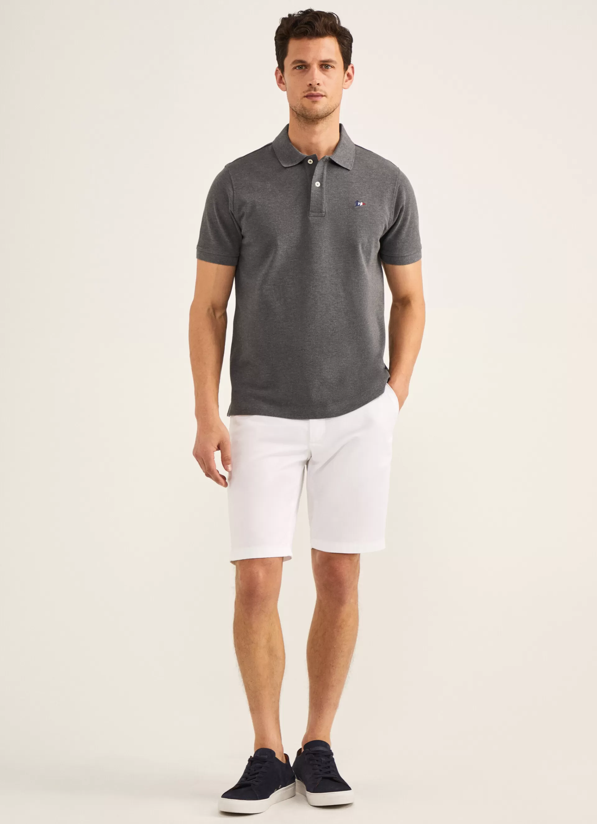 Polos>Façonnable Polo En Pique Grey Marl