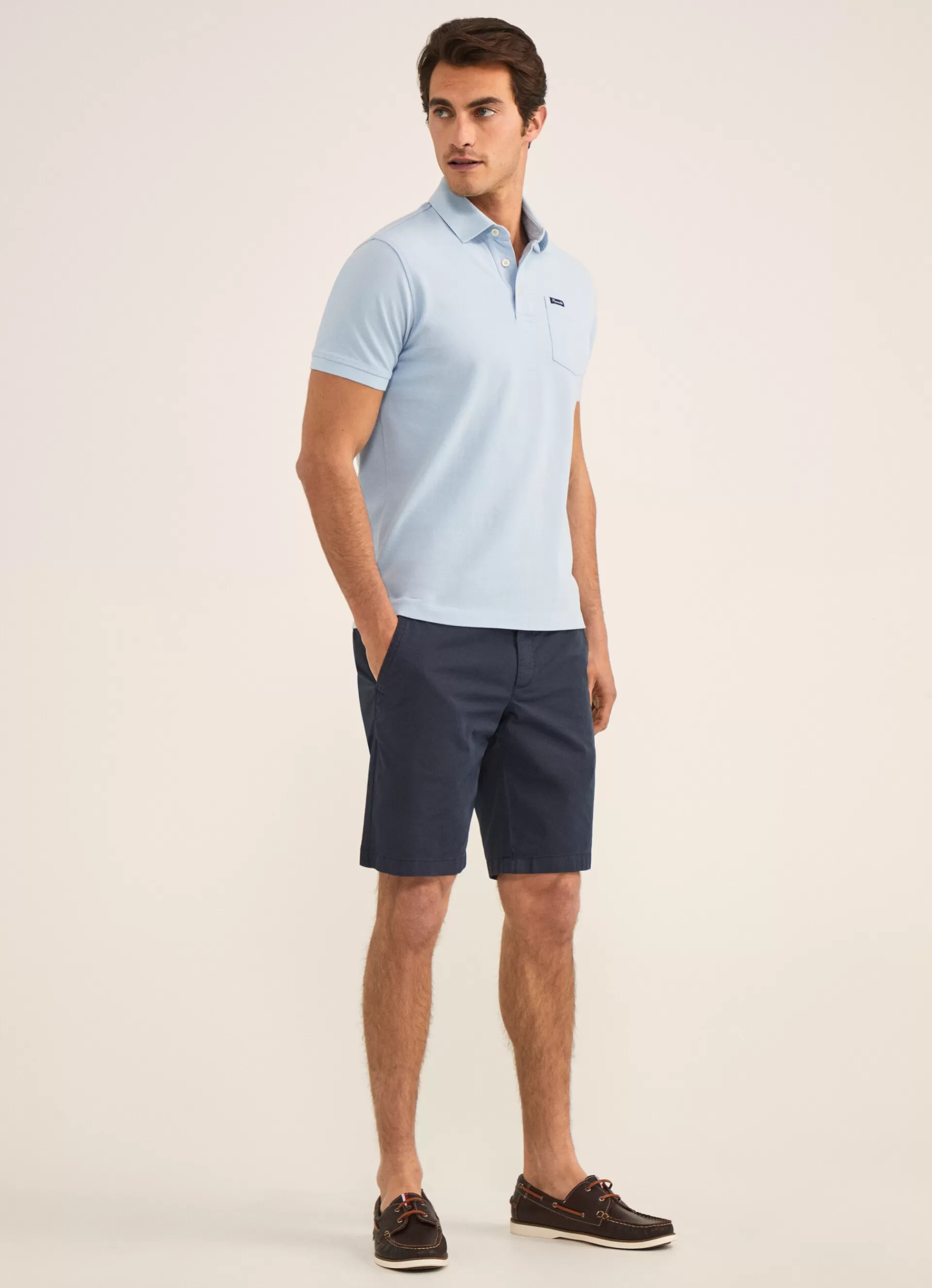 Polos>Façonnable Polo En Pique Horizon Blue