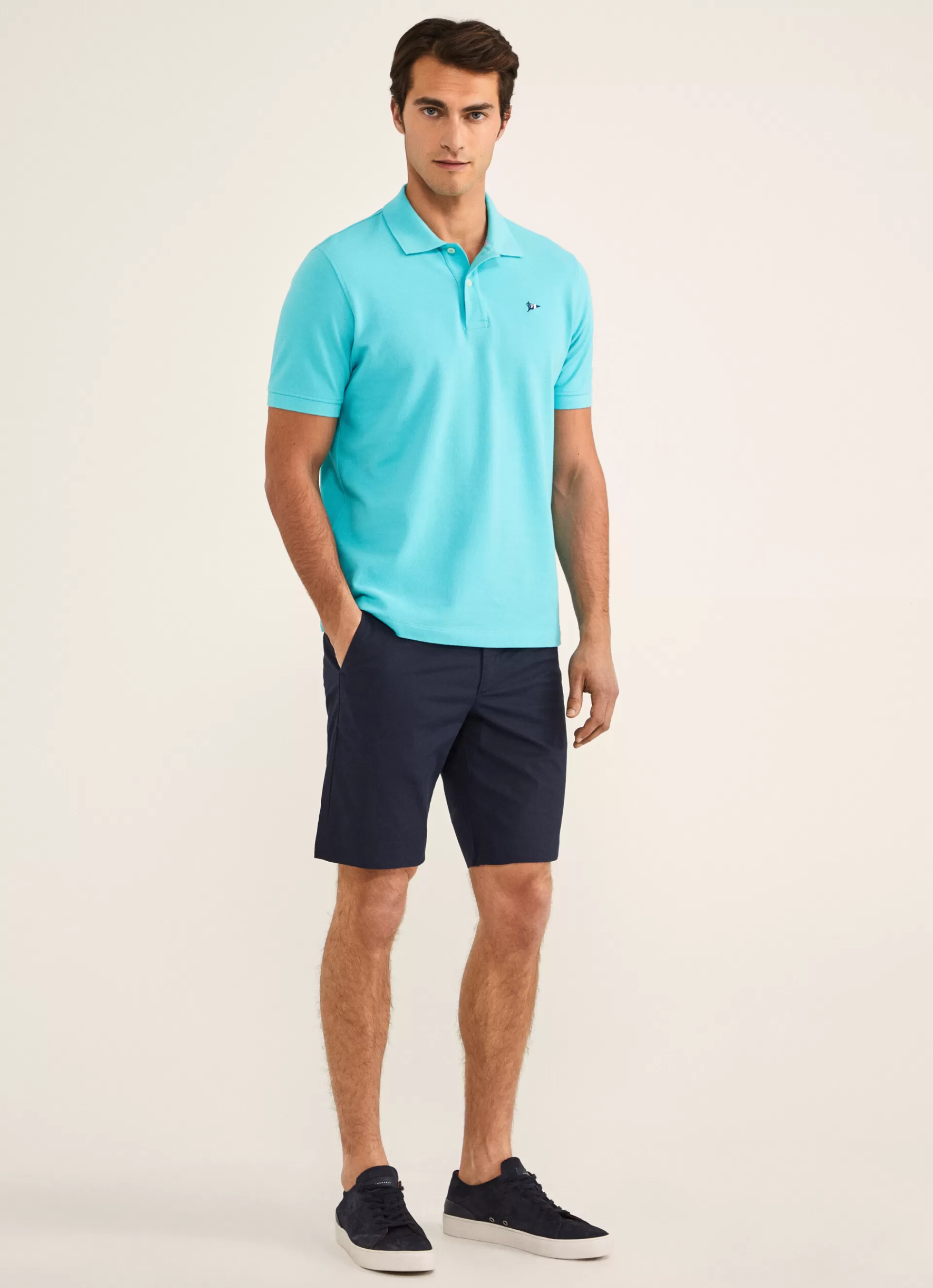 Polos>Façonnable Polo En Pique Turquoise
