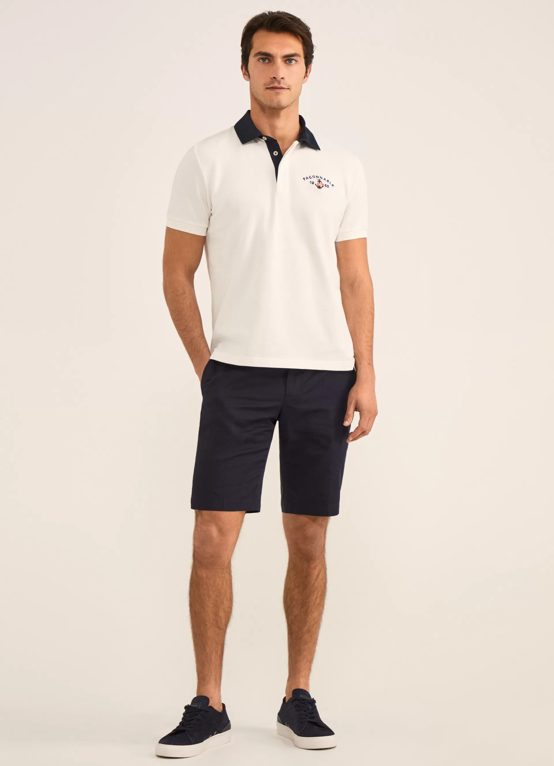Polos>Façonnable Polo Marin Off White