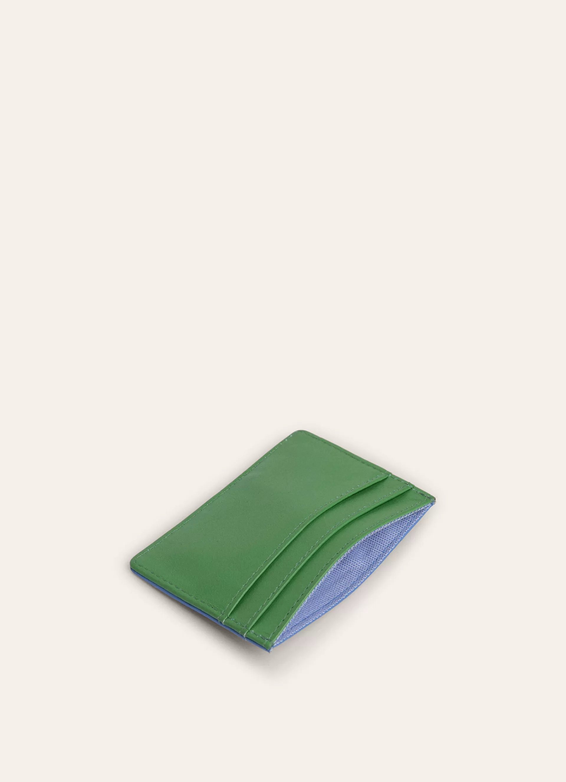 Leather Accesories>Façonnable Porte-Cartes En Cuir Bicolore Blue/Green