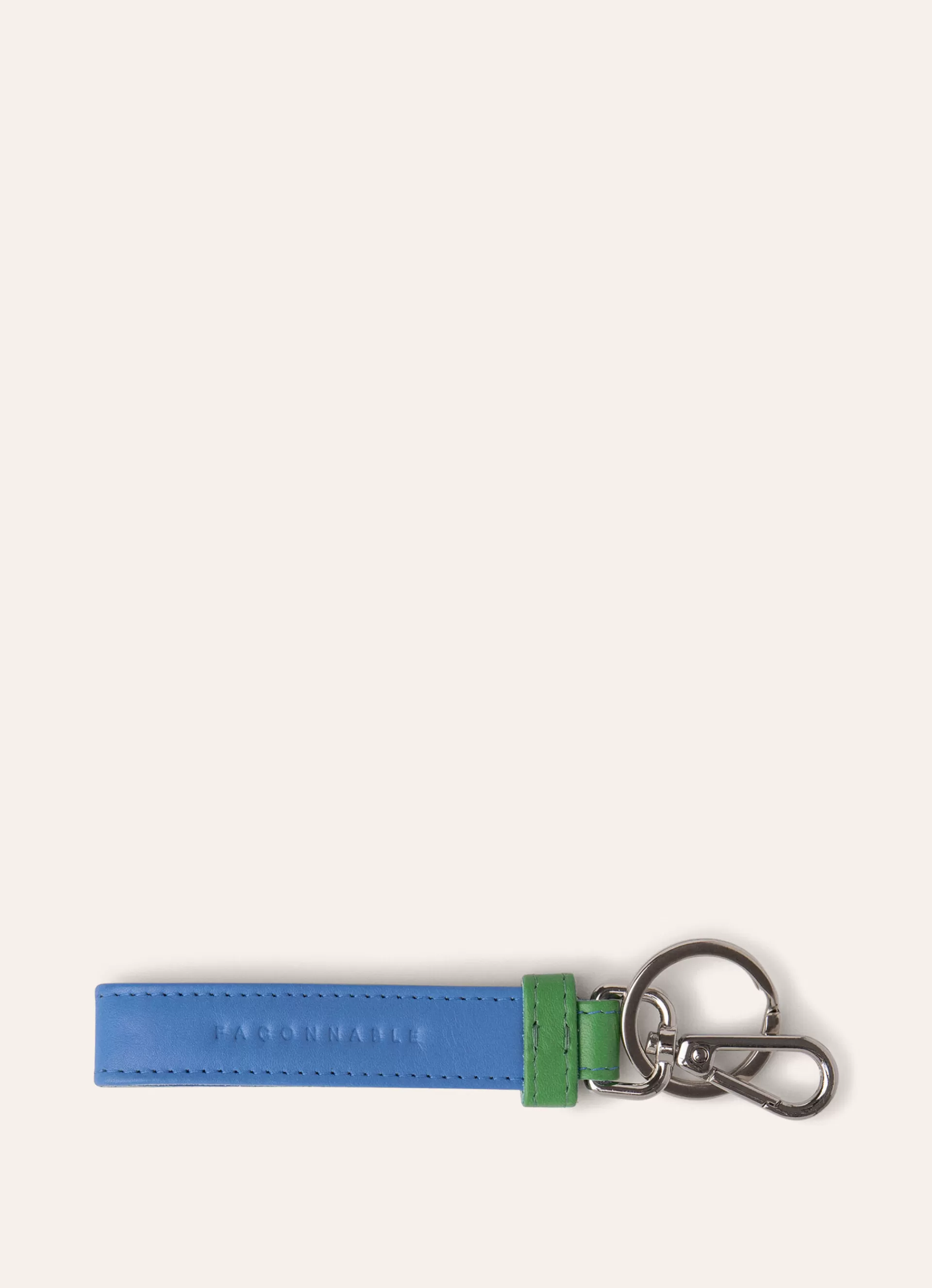 Leather Accesories>Façonnable Porte-Cles En Cuir Bicolore Blue/Green