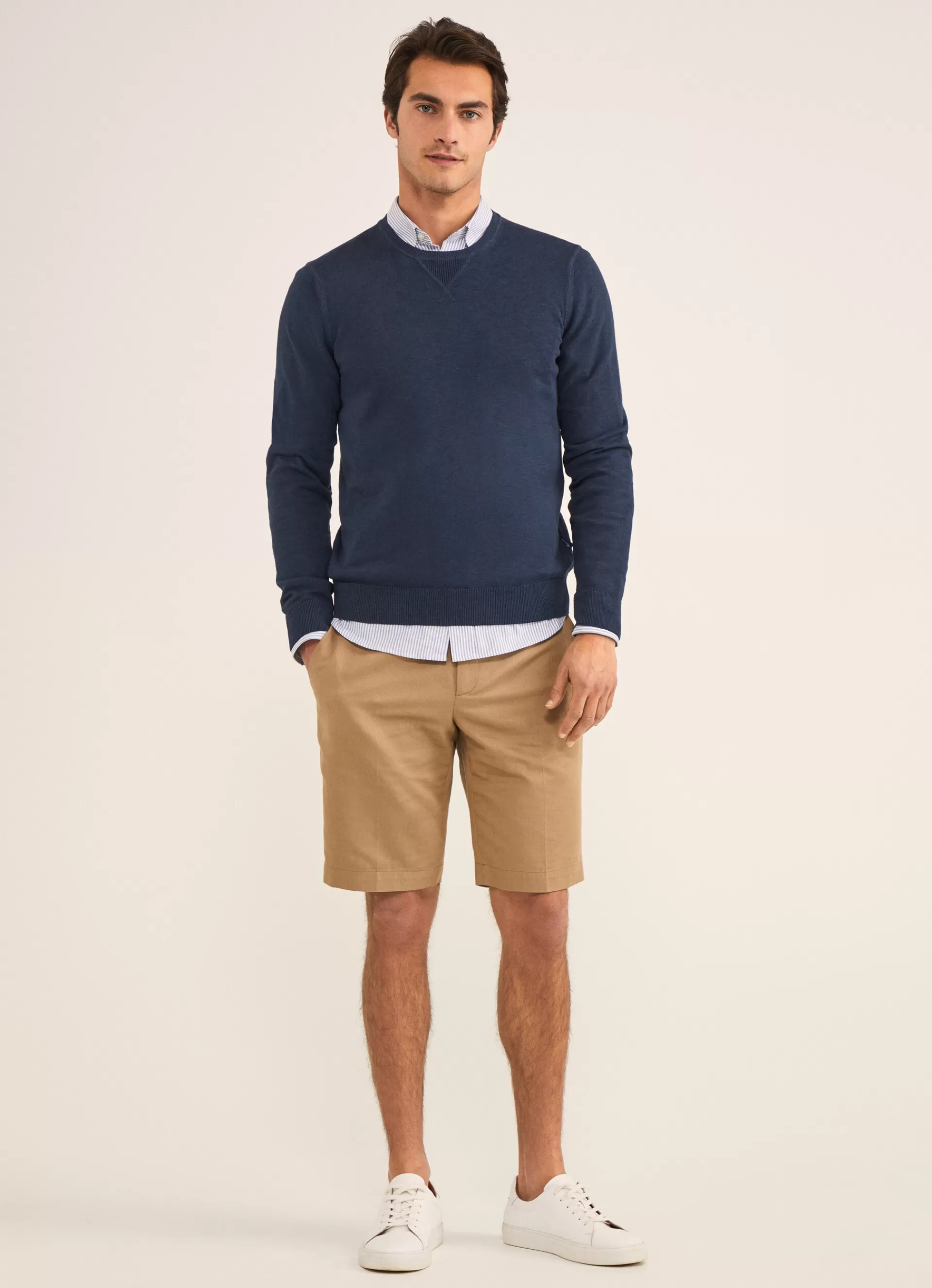 Pulls>Façonnable Pull A Col Rond Marine