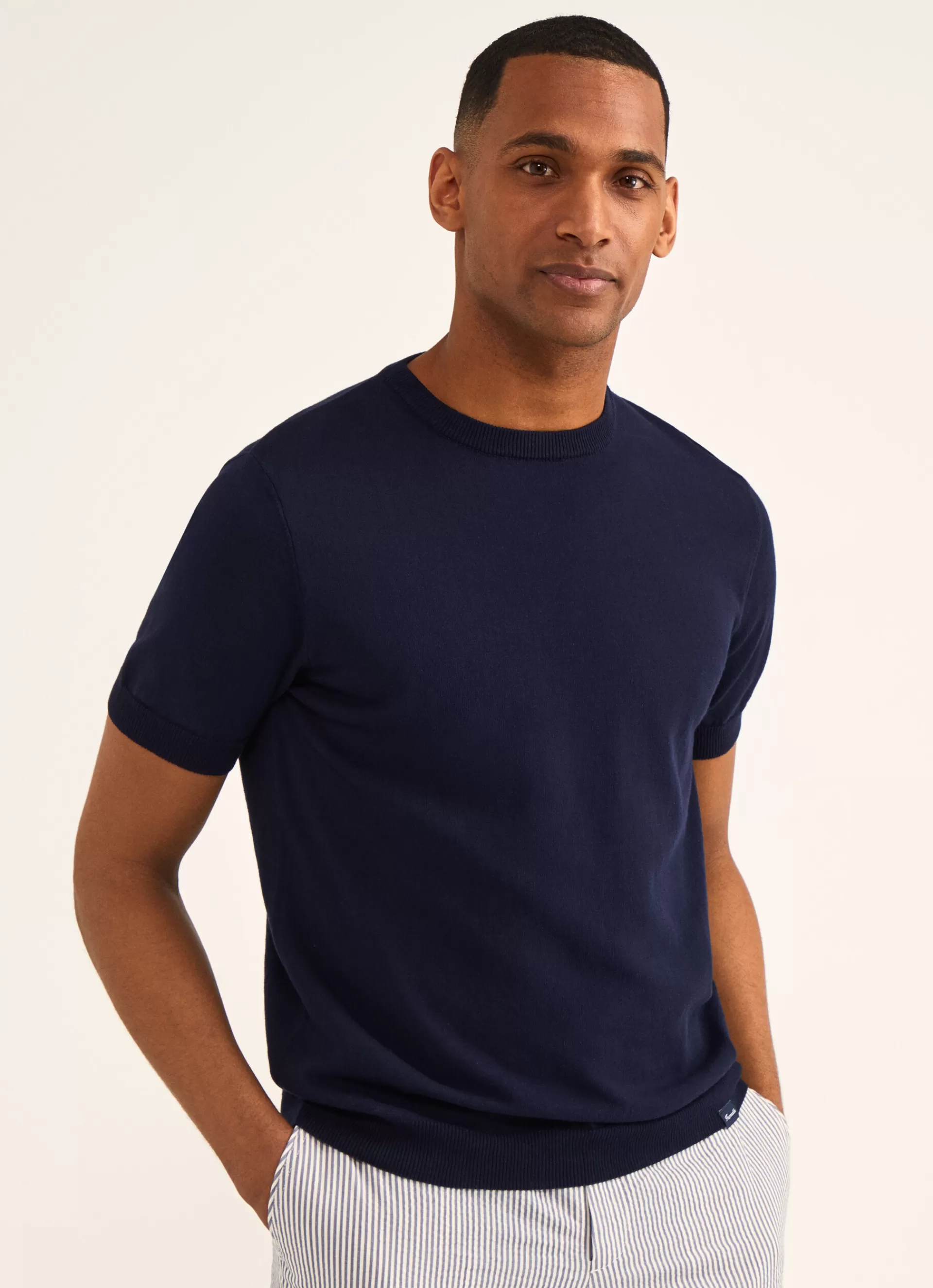 Pulls>Façonnable Pull A Manches Courtes Marine
