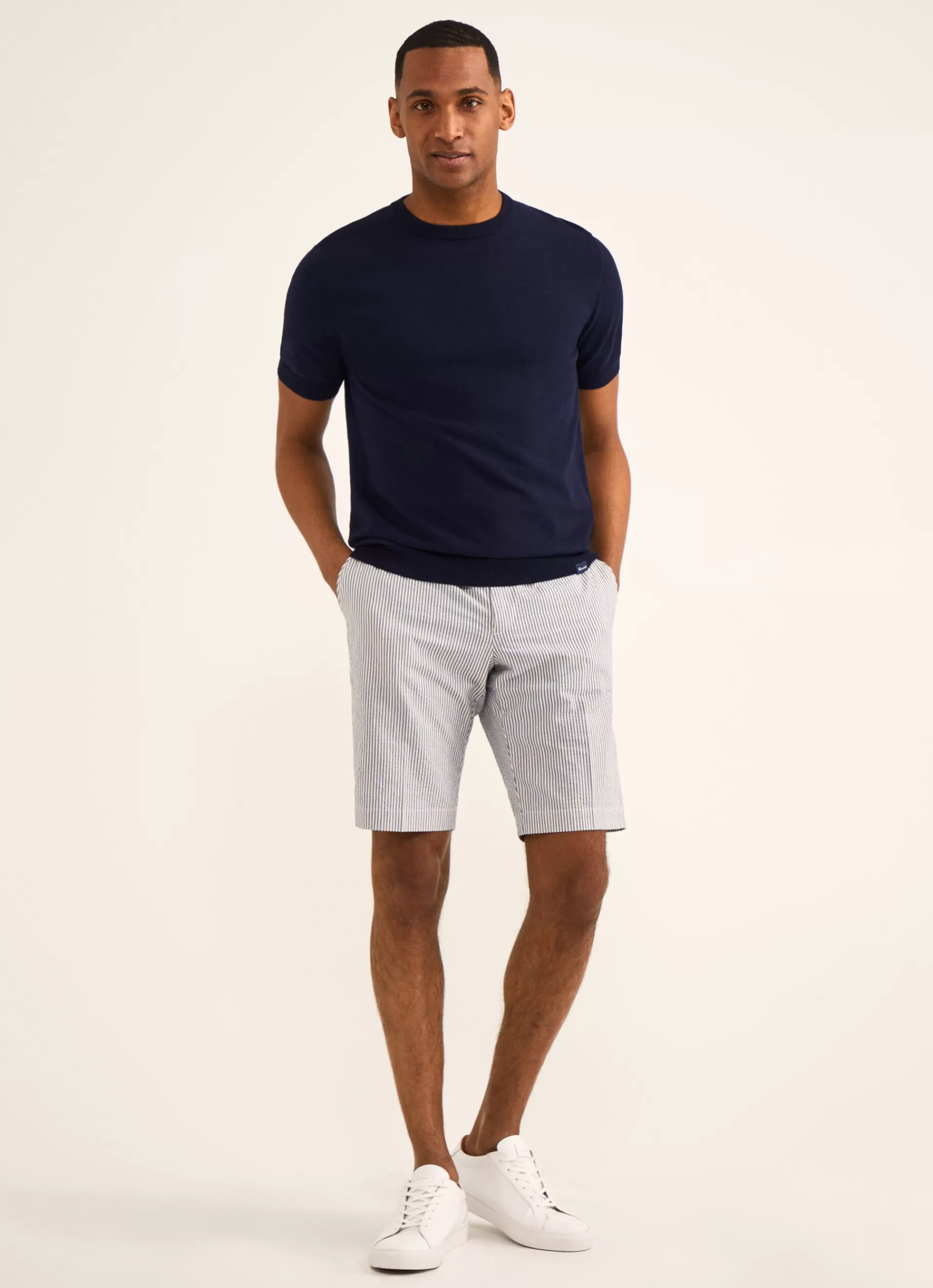 Pulls>Façonnable Pull A Manches Courtes Marine