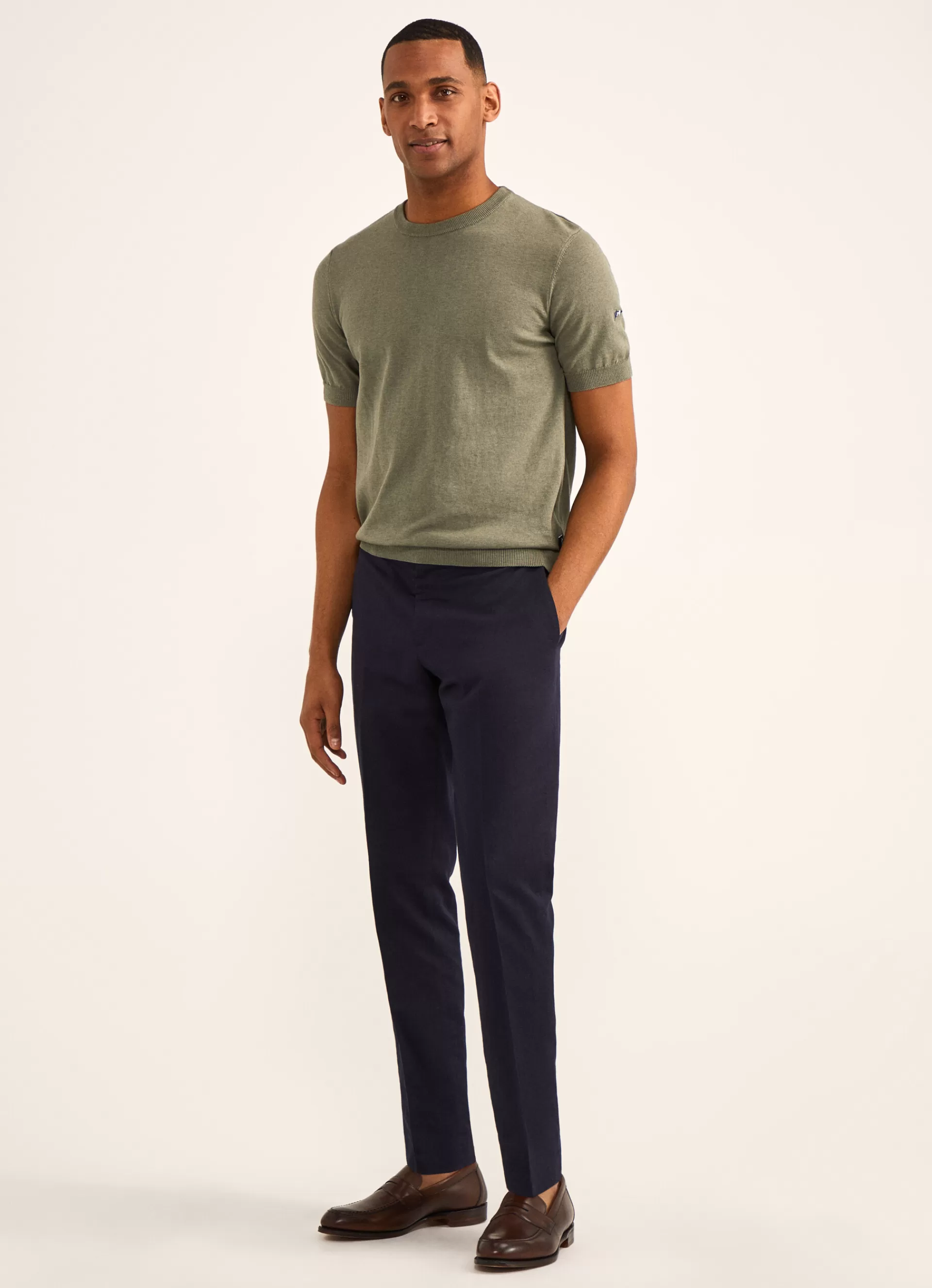 Pulls>Façonnable Pull A Manches Courtes Khaki Green