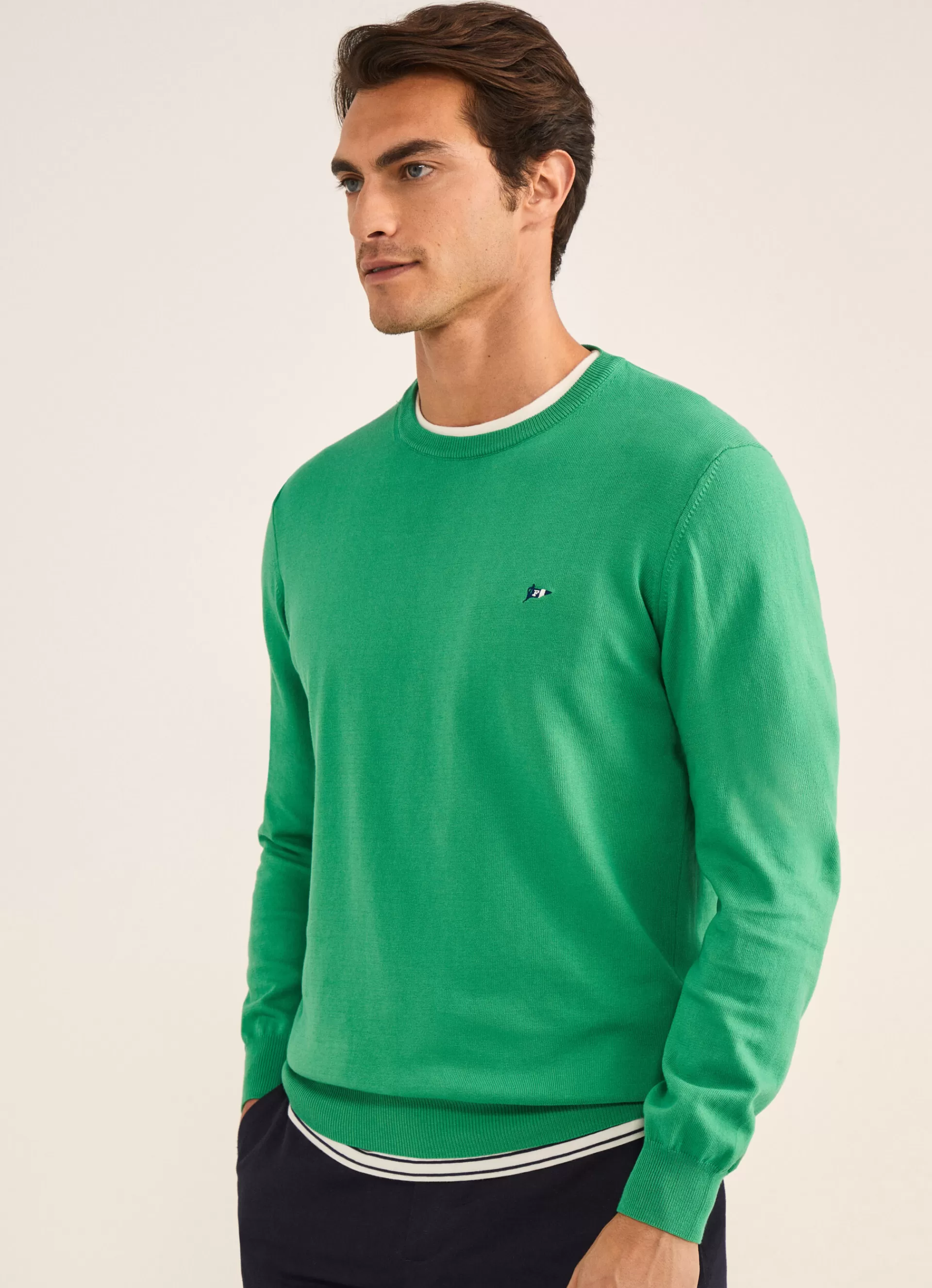 Pulls>Façonnable Pull En Maille De Coton Bright Green
