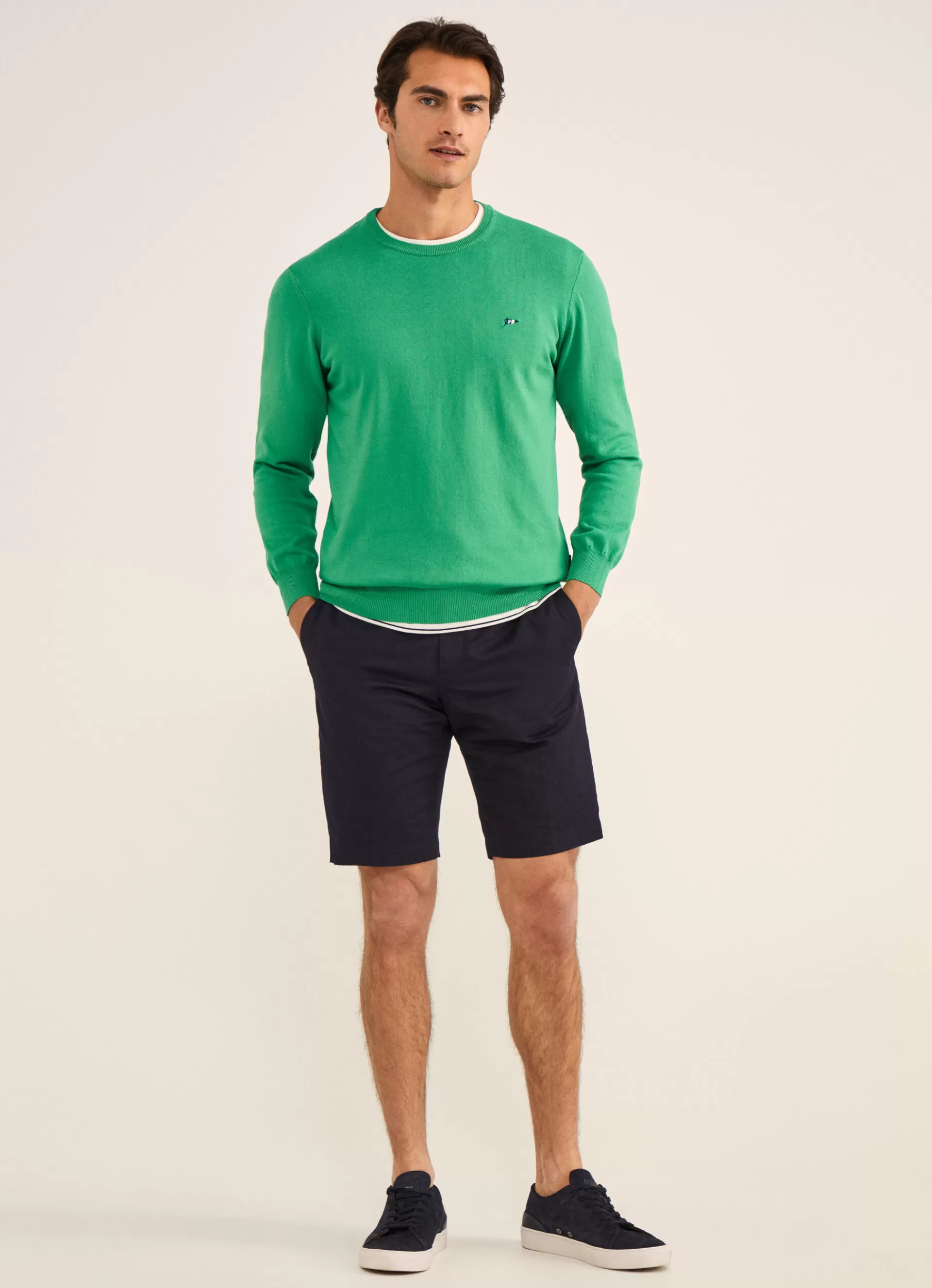 Pulls>Façonnable Pull En Maille De Coton Bright Green