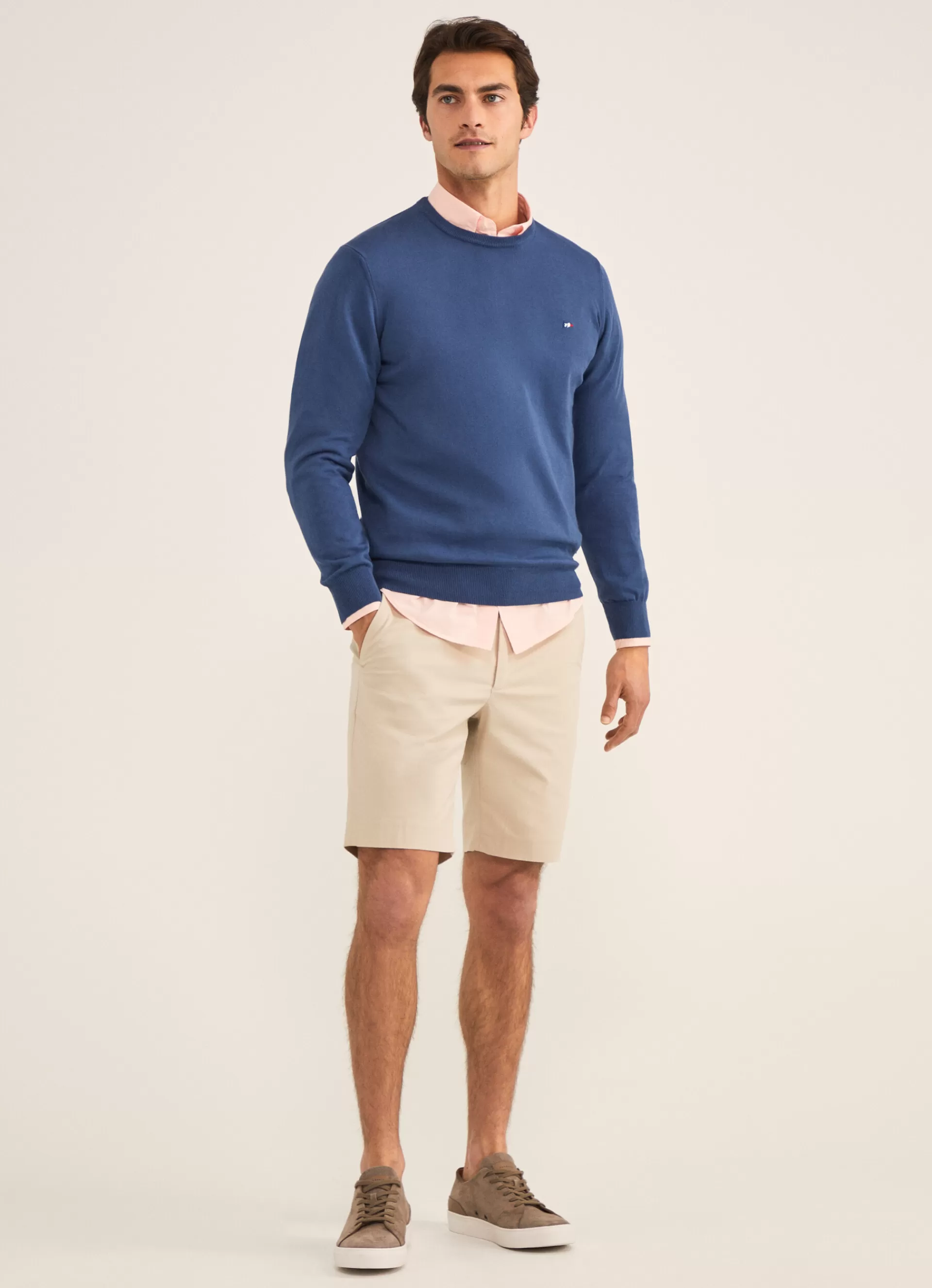Pulls>Façonnable Pull En Maille De Coton Pop Blue