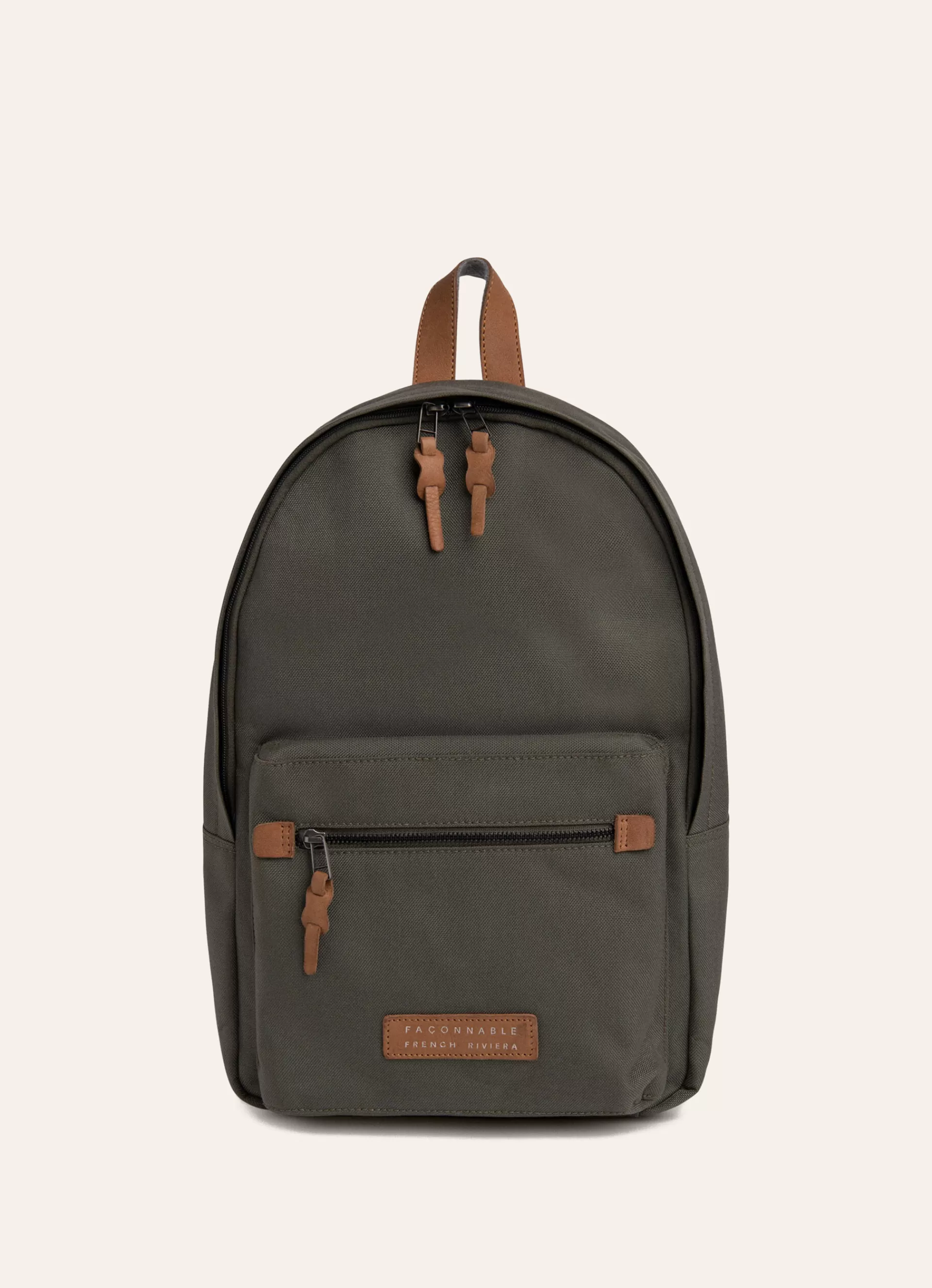 Sacs>Façonnable Sac A Dos En Cuir Khaki Green