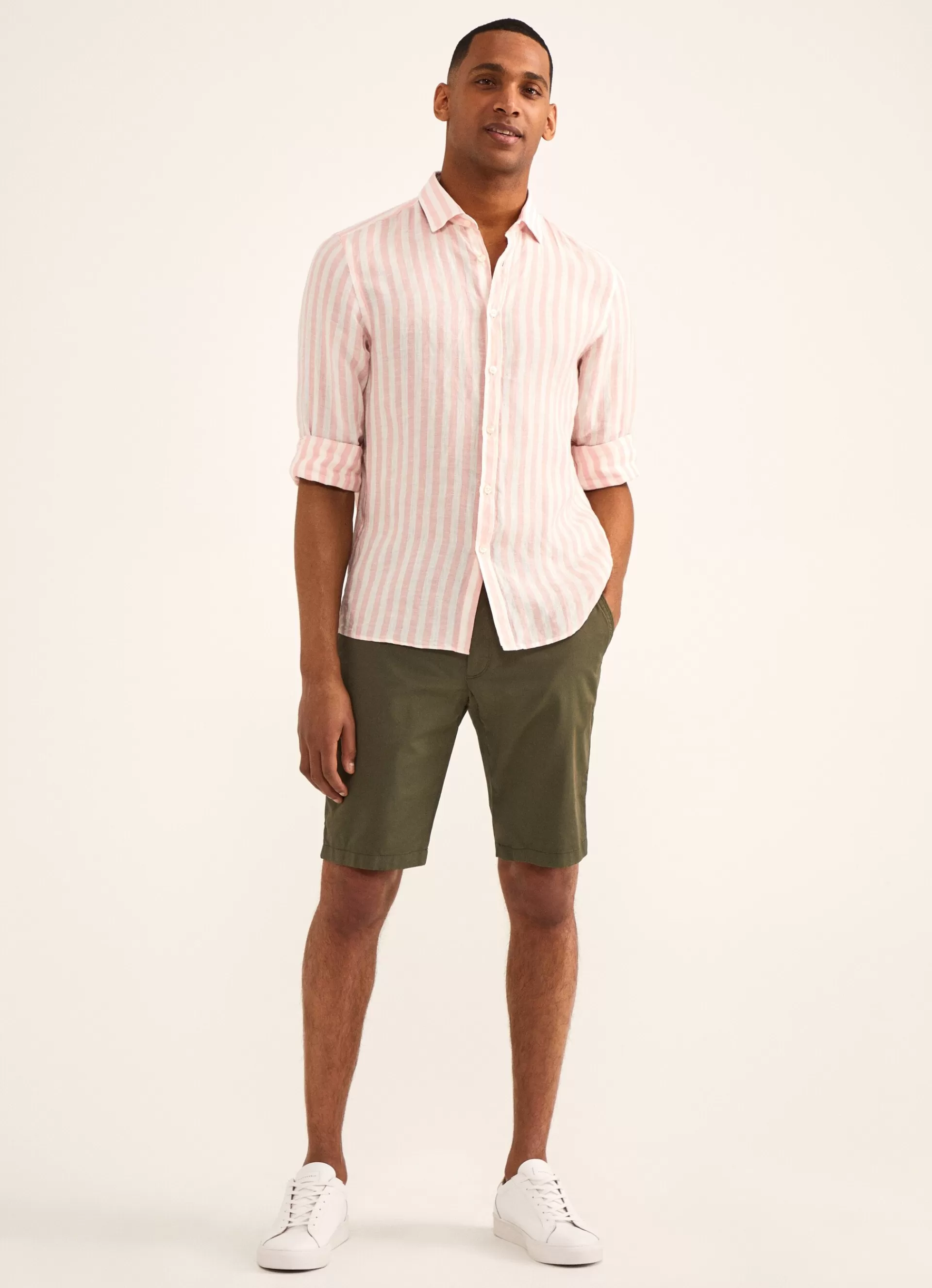 Pantalons>Façonnable Short En Coton Khaki Green