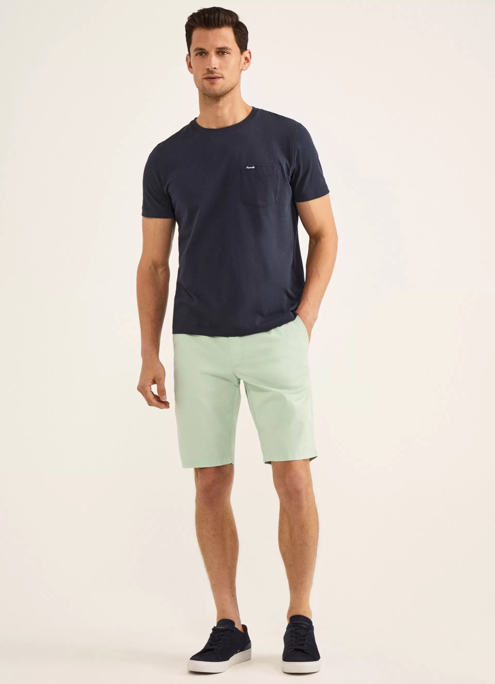 Pantalons>Façonnable Short En Coton Light Green