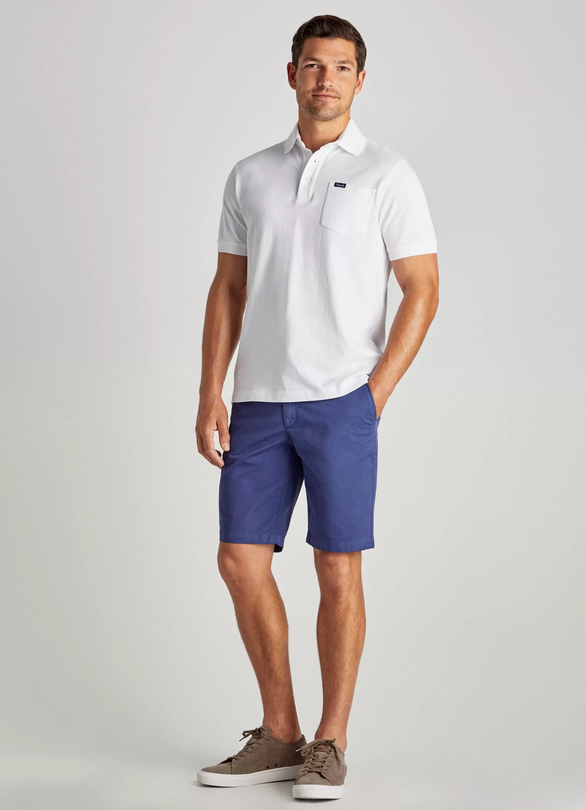 Pantalons>Façonnable Short En Coton Pop Blue