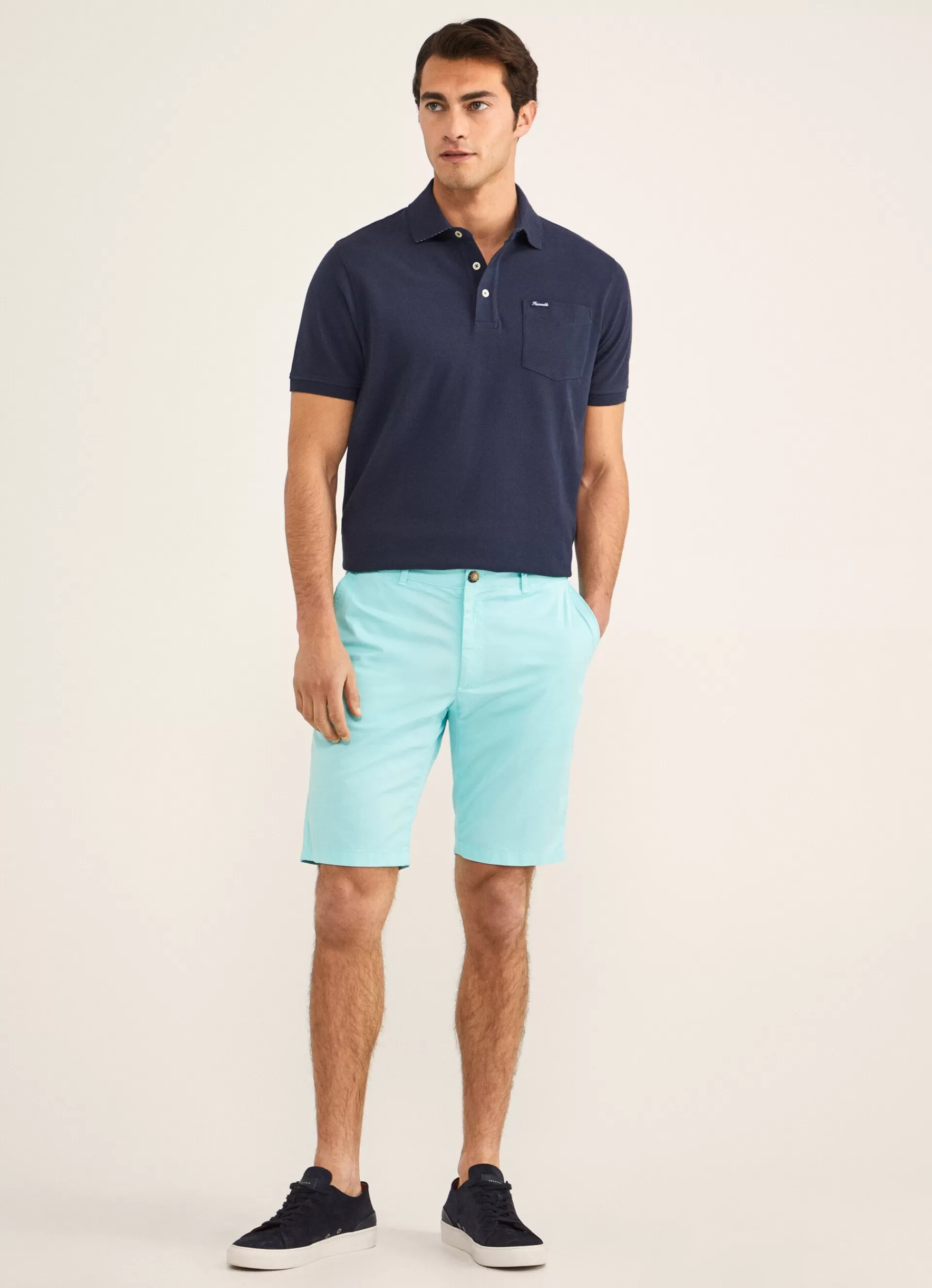 Pantalons>Façonnable Short En Coton Aqua
