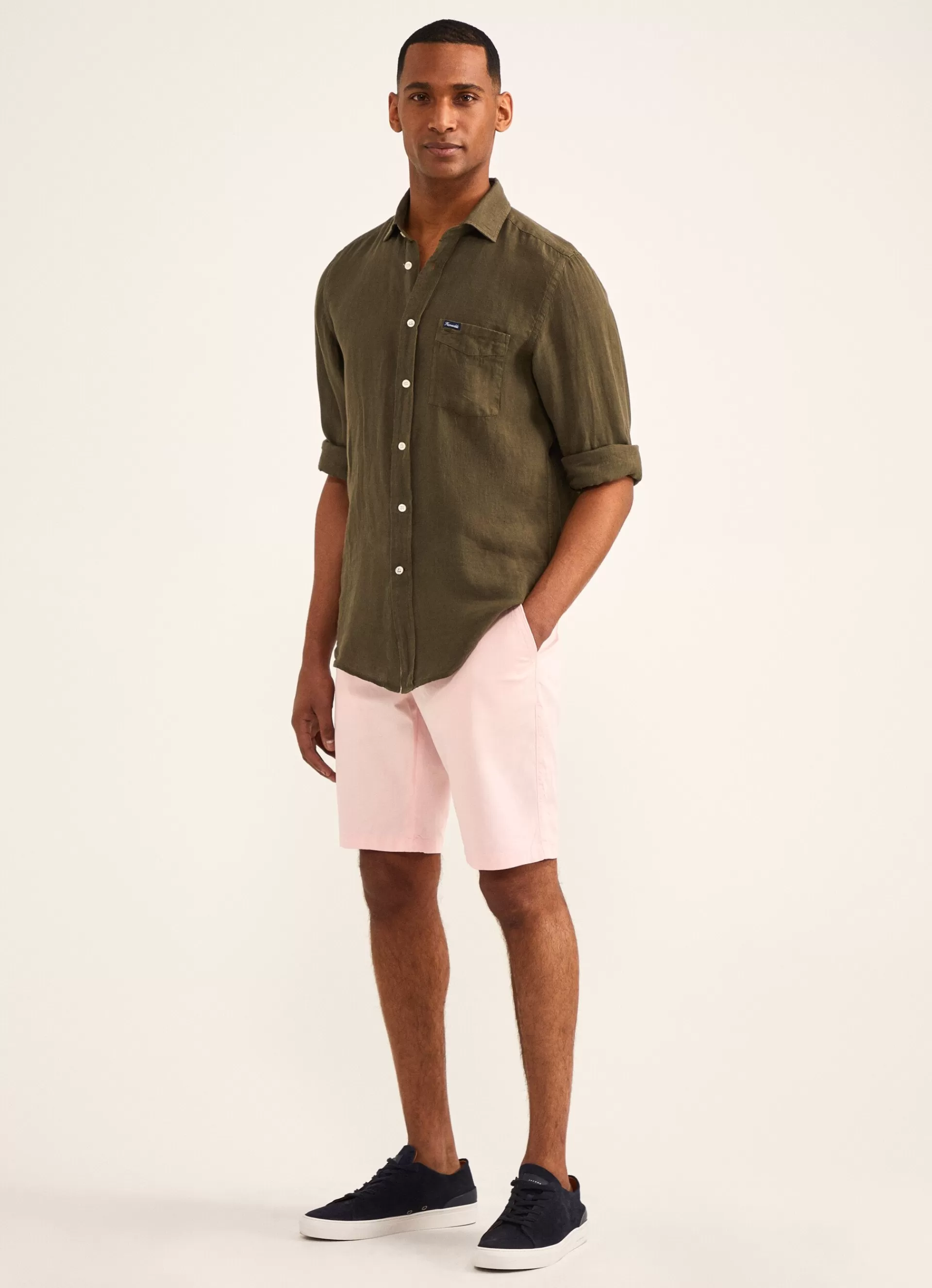 Pantalons>Façonnable Short En Coton Pink