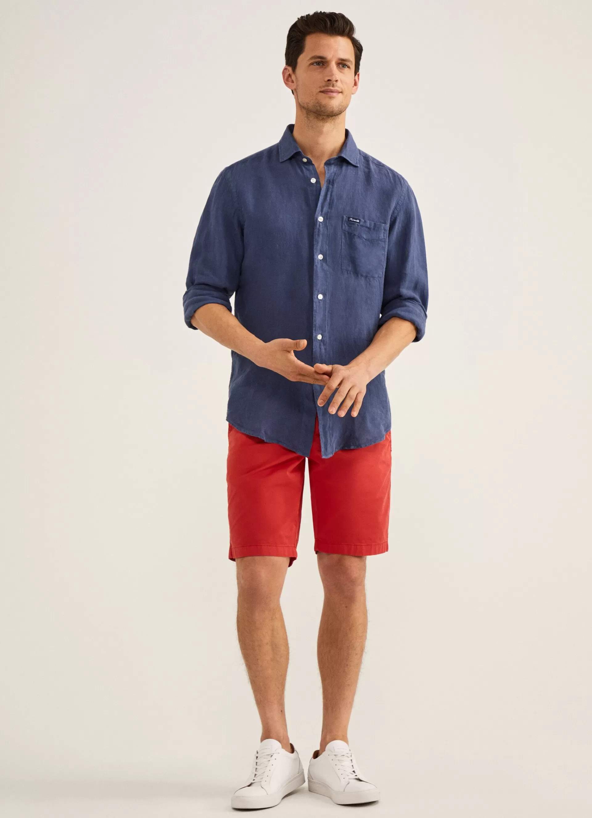 Pantalons>Façonnable Short En Coton Mars Red