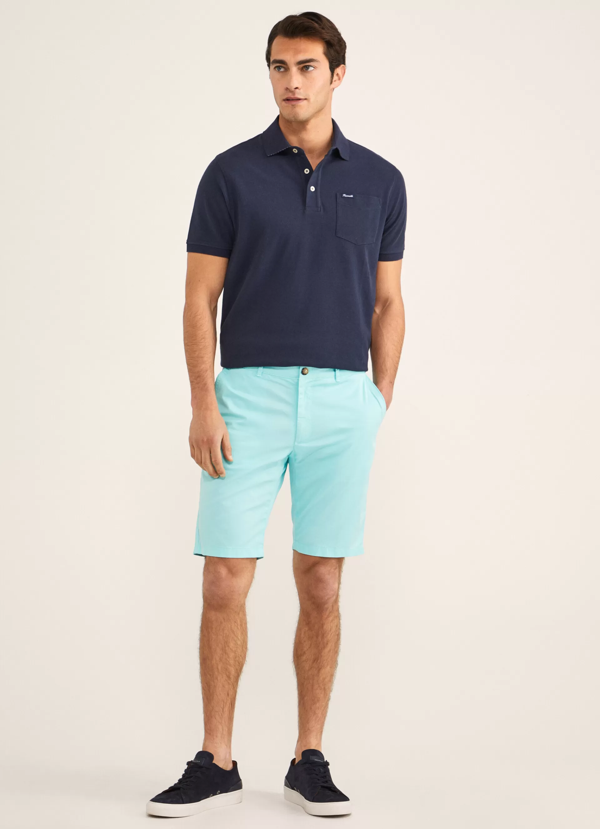 Shorts>Façonnable Short En Coton Aqua