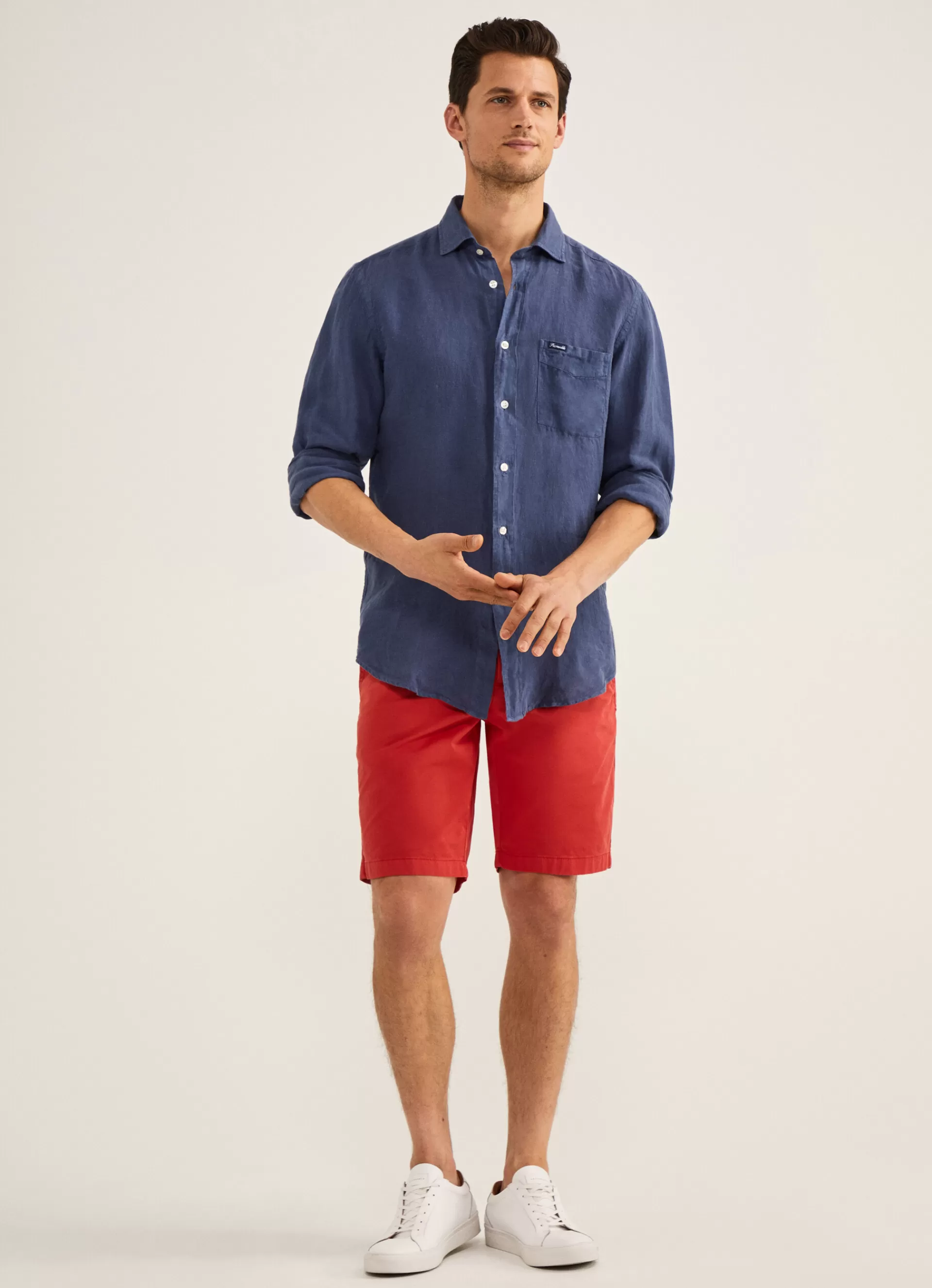 Shorts>Façonnable Short En Coton Mars Red