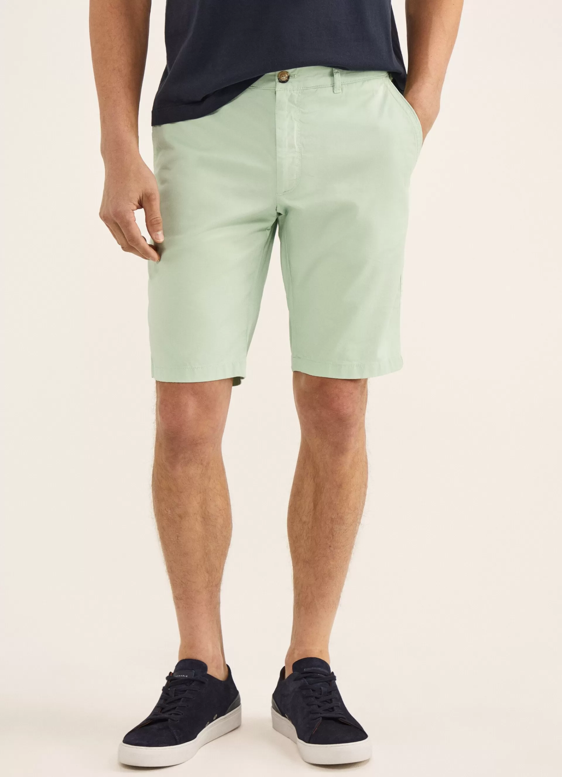 Pantalons>Façonnable Short En Coton Light Green