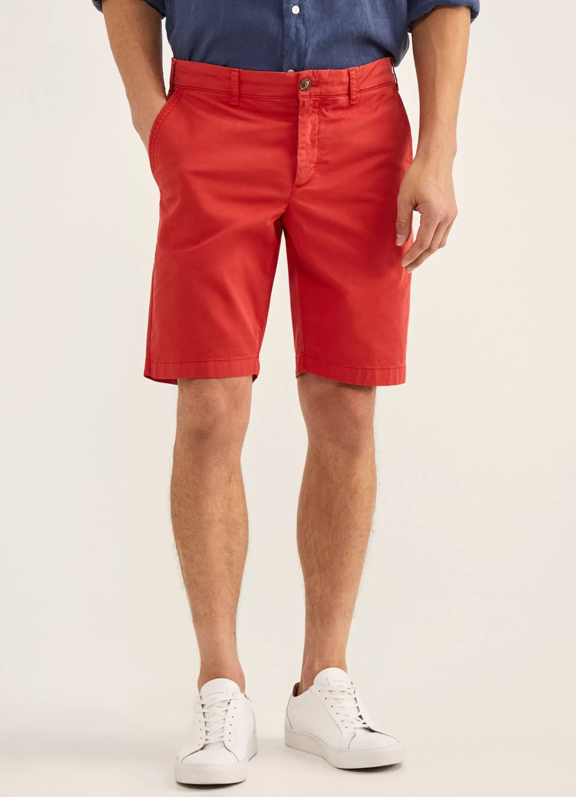 Pantalons>Façonnable Short En Coton Mars Red