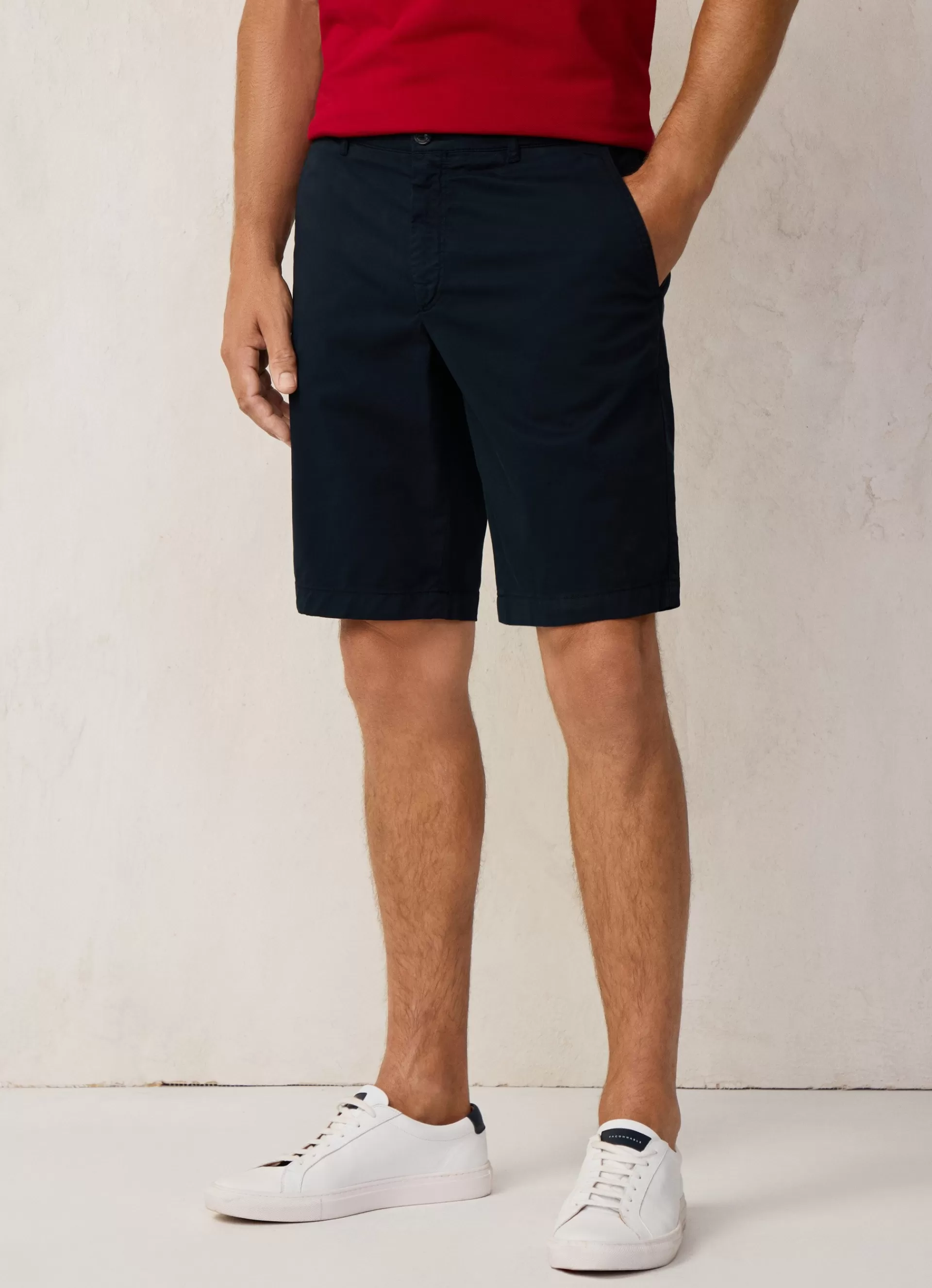 Pantalons>Façonnable Short En Coton Marine
