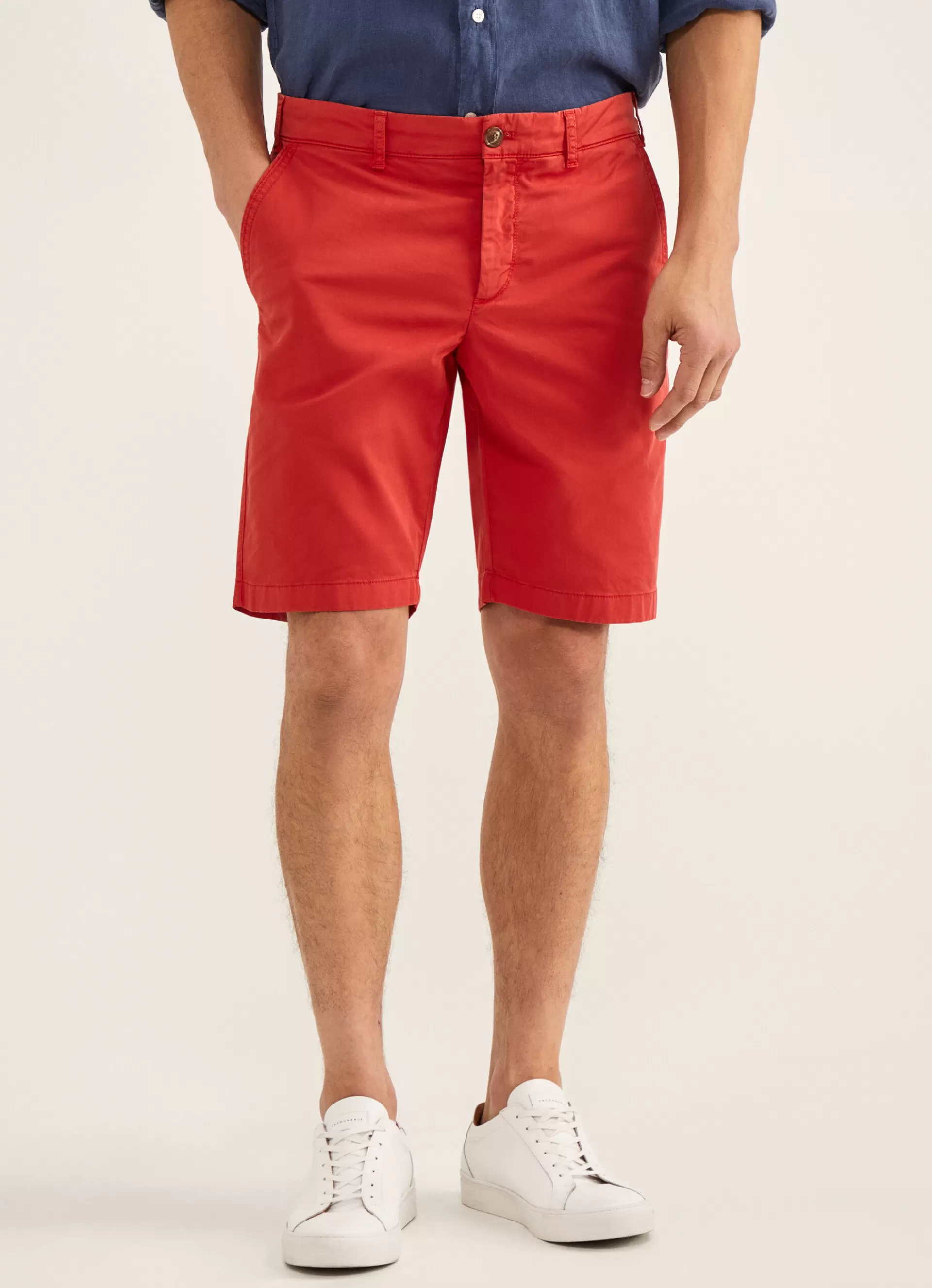 Shorts>Façonnable Short En Coton Mars Red
